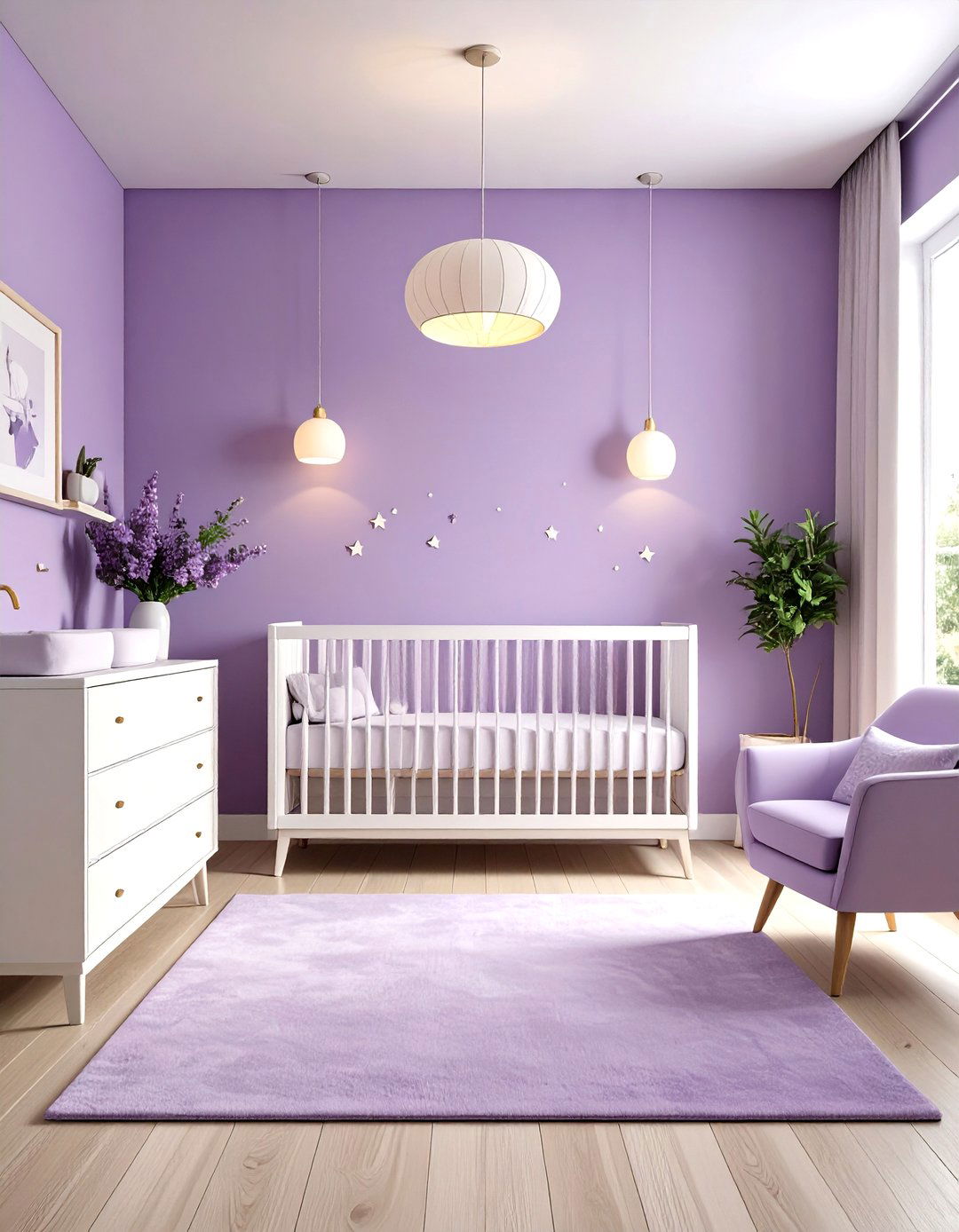 Modern Minimalist Purple Nursery Design - 20 Purple Nursery Ideas