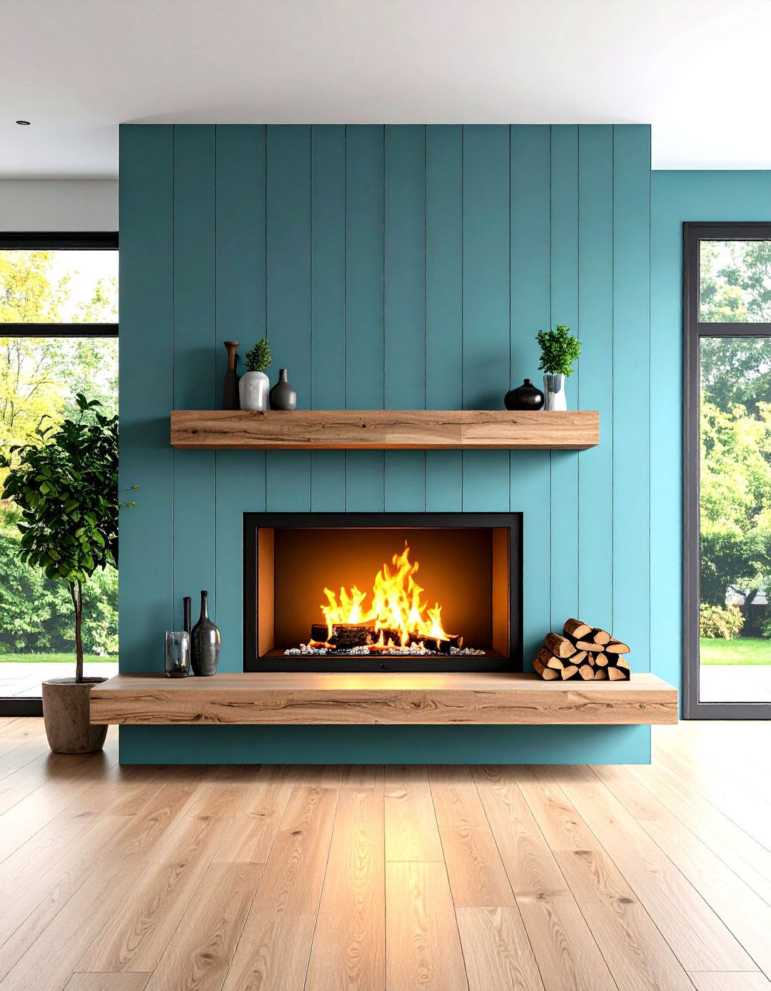 Modern Minimalist Shiplap - 20 Shiplap Fireplace Ideas