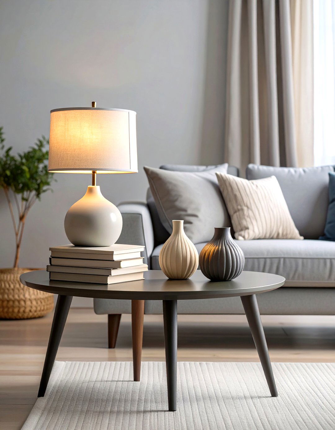 Modern Minimalist Sofa Table Arrangement - 20 Sofa Table Decor Ideas
