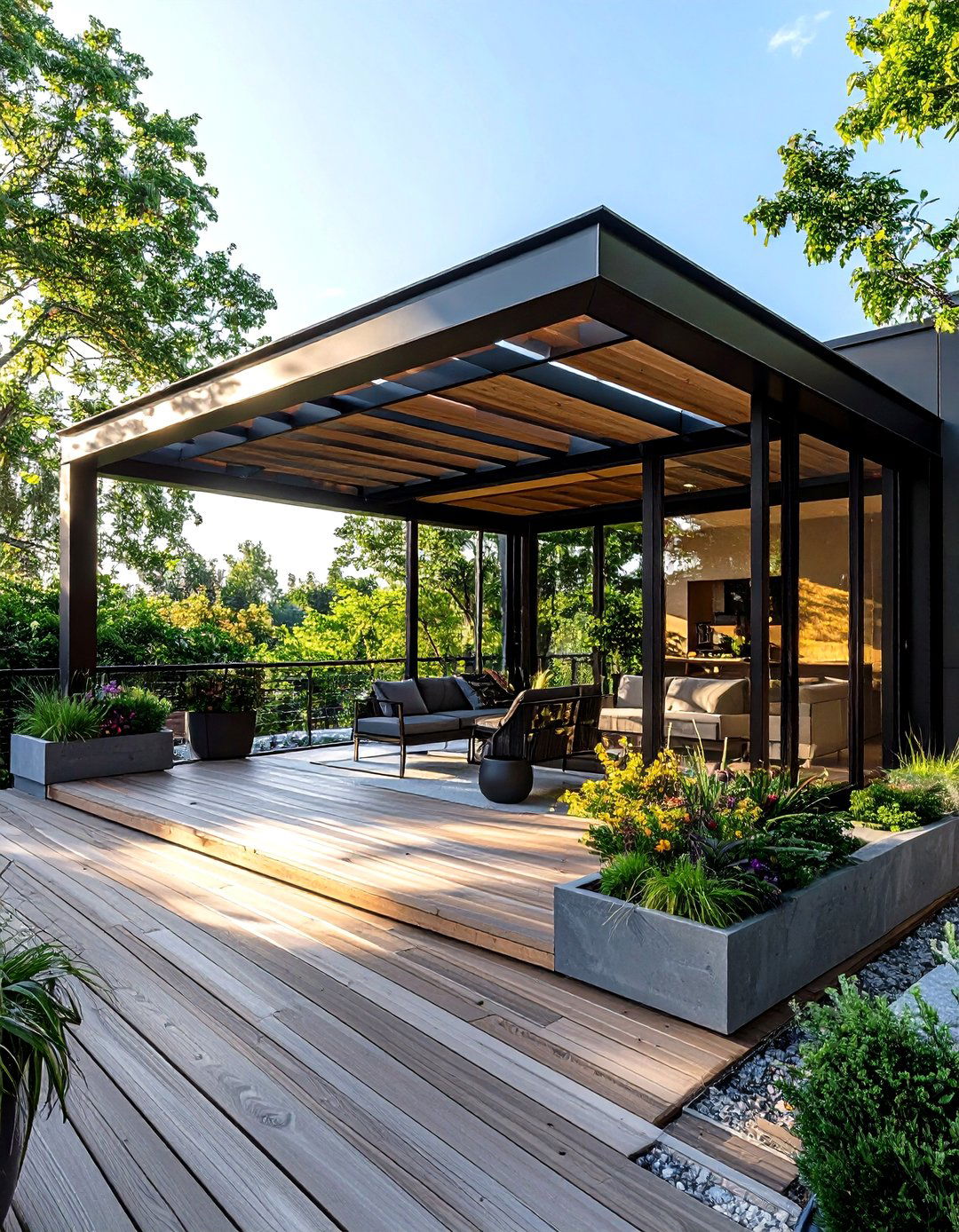 Modern Minimalist Sunroom Deck Hybrid - 20 Sunroom and Deck Combo Ideas
