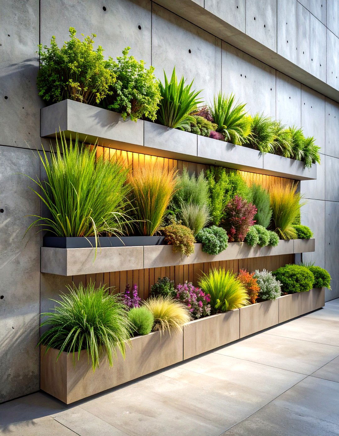 Modern Minimalist Walls with Planter Strips - 20 Small Walled Garden Ideas