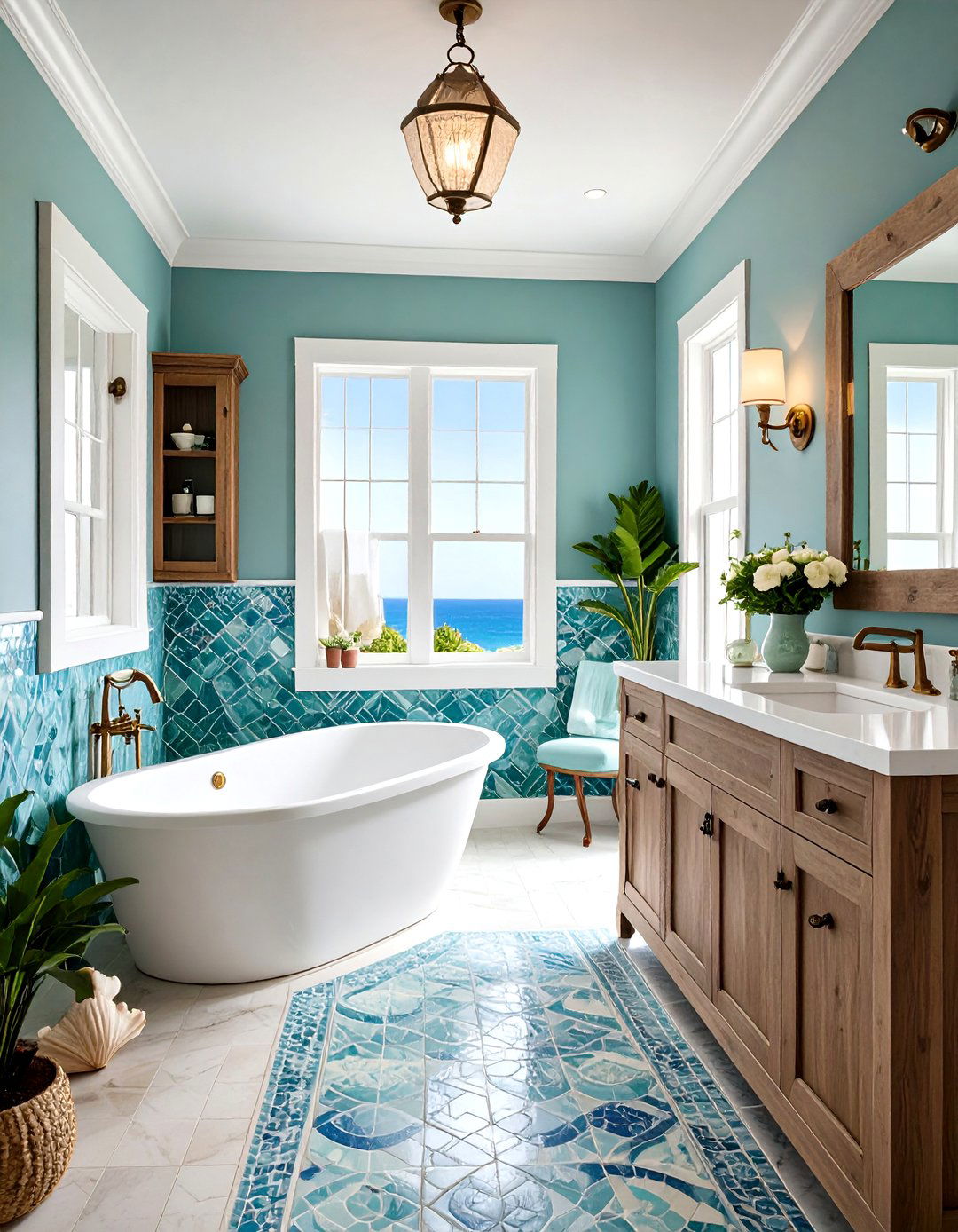 Modern Ocean Inspired Coastal Bathroom - 20 Modern Bathroom Decor Ideas
