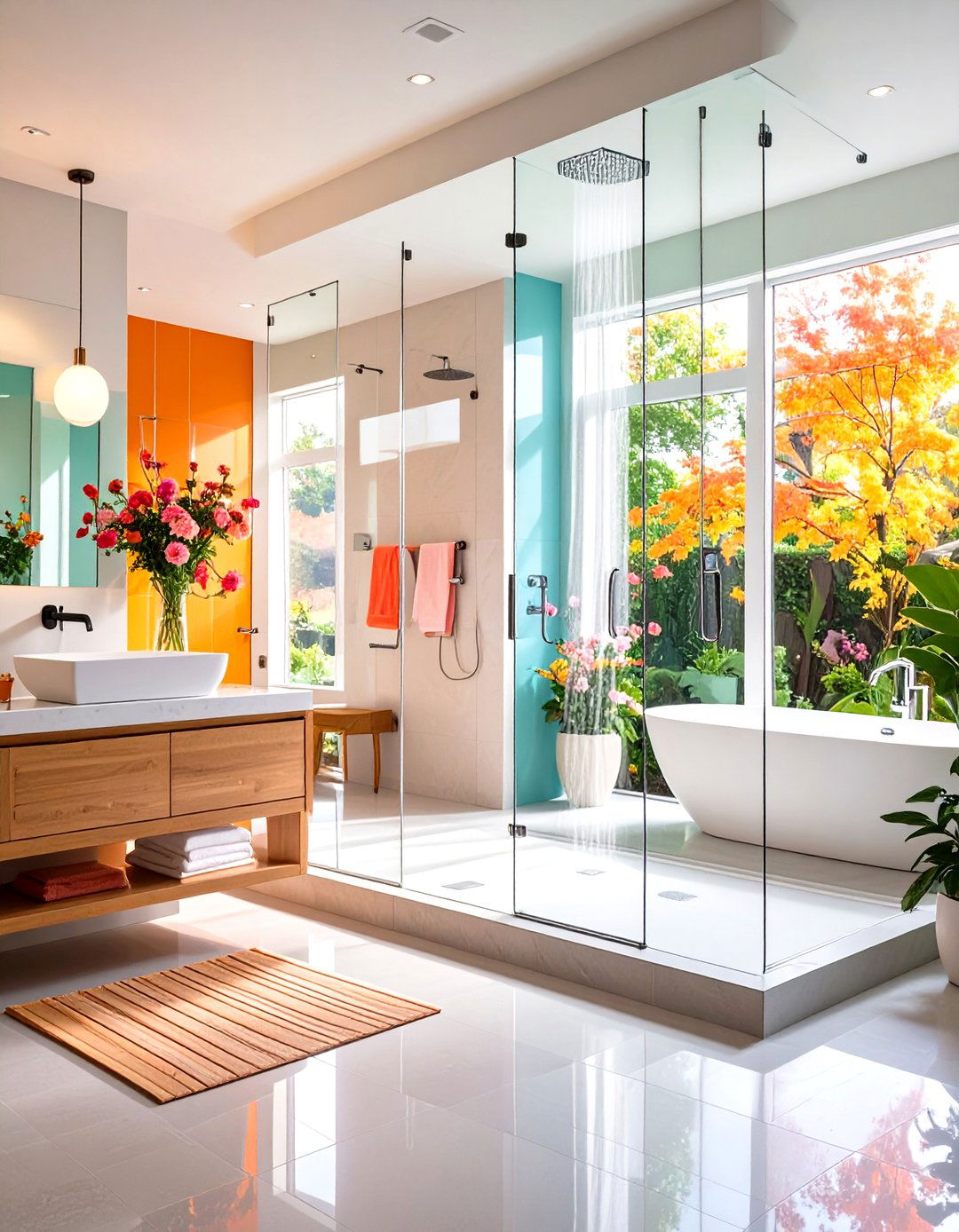 Modern Open Concept Shower Bathroom Design - 20 Modern Bathroom Decor Ideas