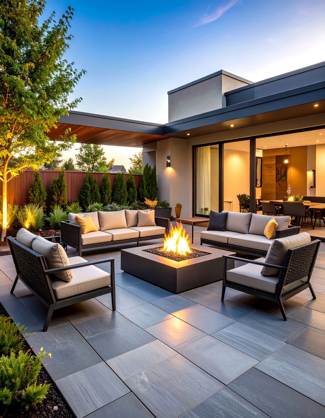 Modern Paver Patio with Fire Pit - 20 Stone Patio With a Fire Pit Ideas