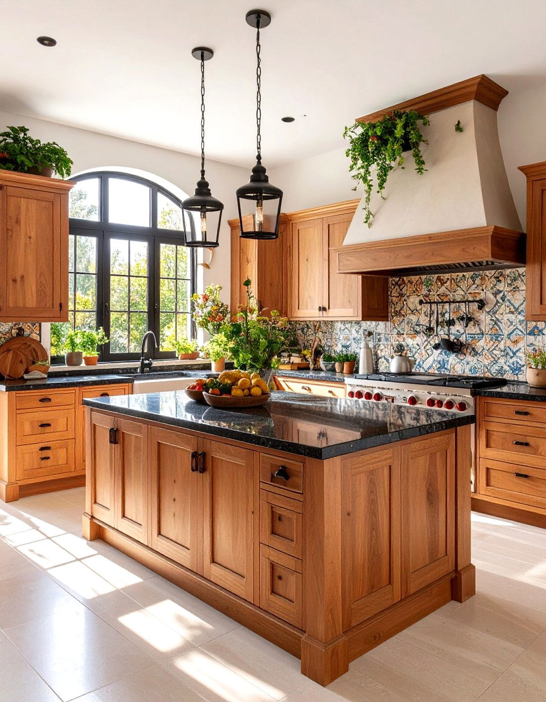 Modern Rustic Kitchen with Reclaimed Brown Wood Cabinets and Black Soapstone Countertops - 20 kitchen with brown cabinets and black countertops ideas