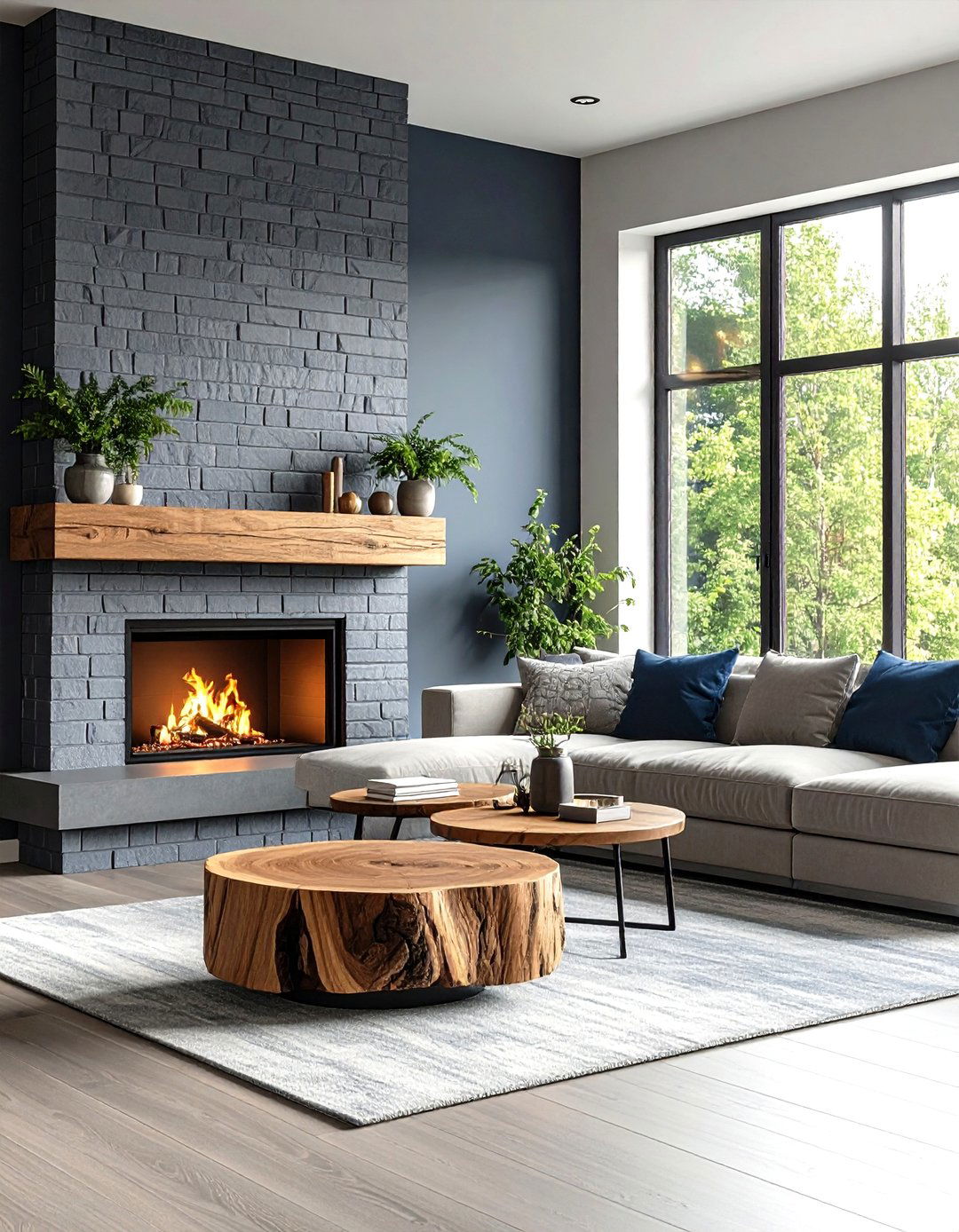 Modern Rustic Living Room With a Brick Fireplace - 20 Rustic Living Room With a Brick Fireplace Ideas