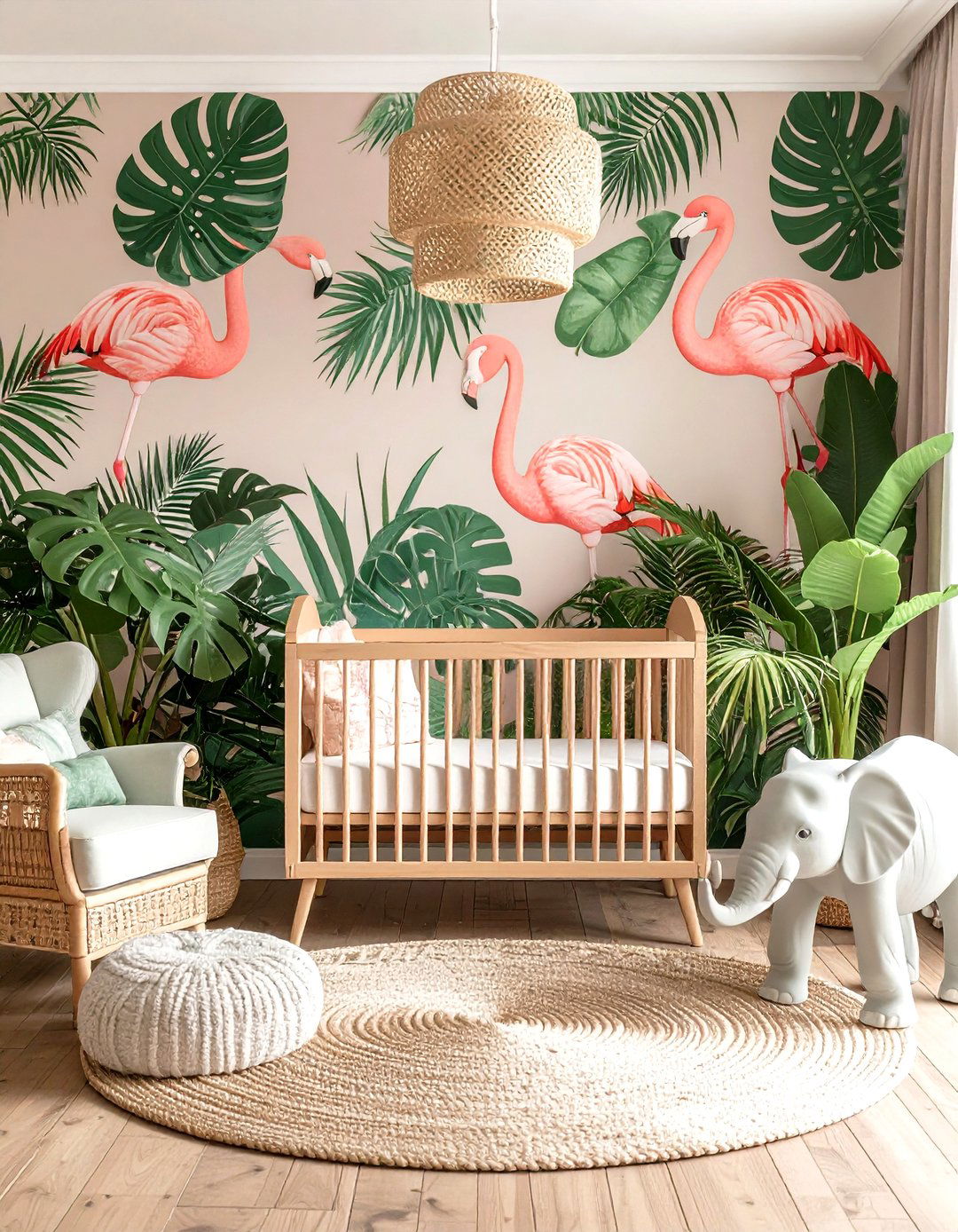 Modern Safari Pink and Green Nursery - 20 Pink and Green Nursery Ideas