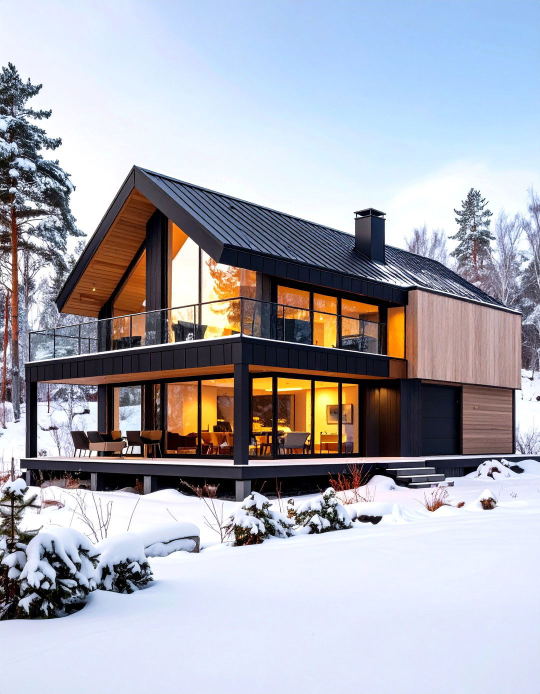 Modern Scandinavian House with Black Roof - 20 houses with black roofs