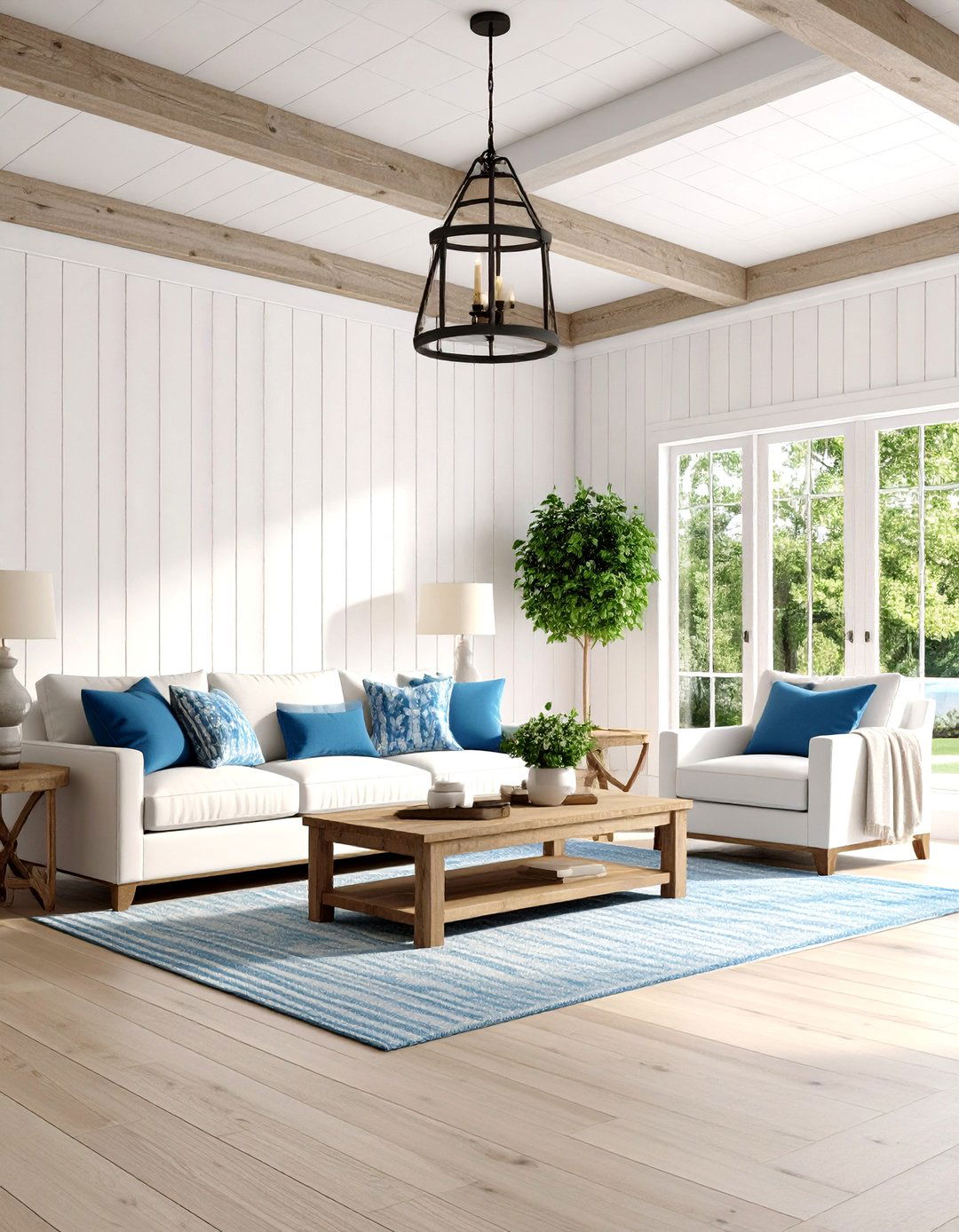 Modern Shiplap Living Room Wainscoting Treatment - 20 Living Room Wainscoting Ideas