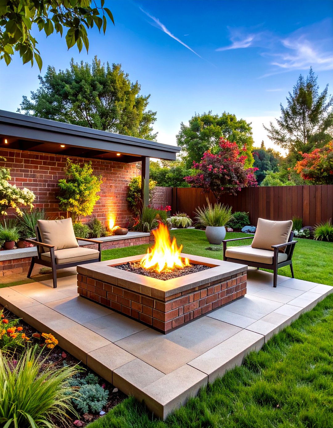 Modern Square Brick Fire Pit - 20 Brick Fire Pit Ideas