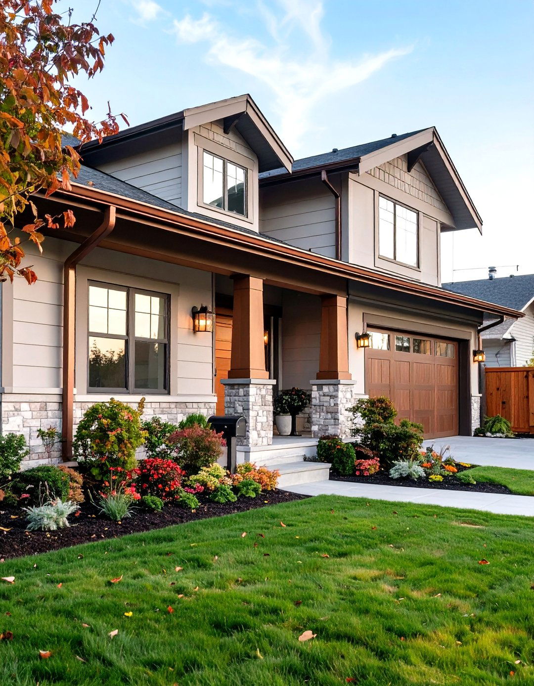 Modern Taupe with Copper and Bronze Metallic Accents - 20 Exterior Taupe House Color Combinations