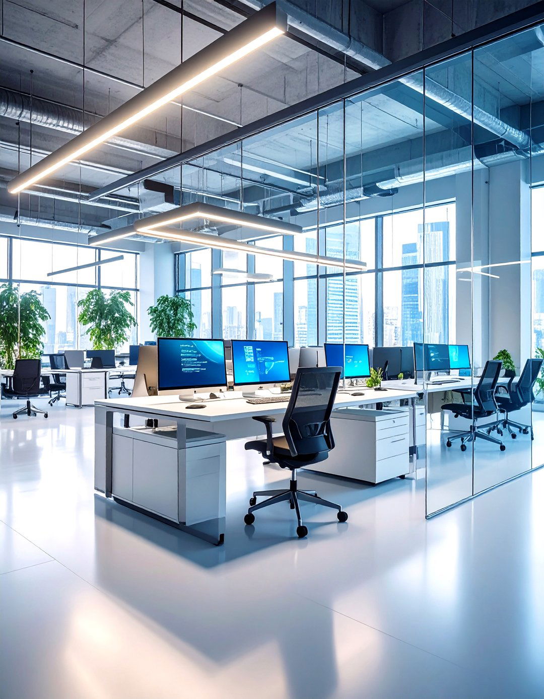Modern Tech Savvy Loft Office Hub - 20 Loft Office Ideas