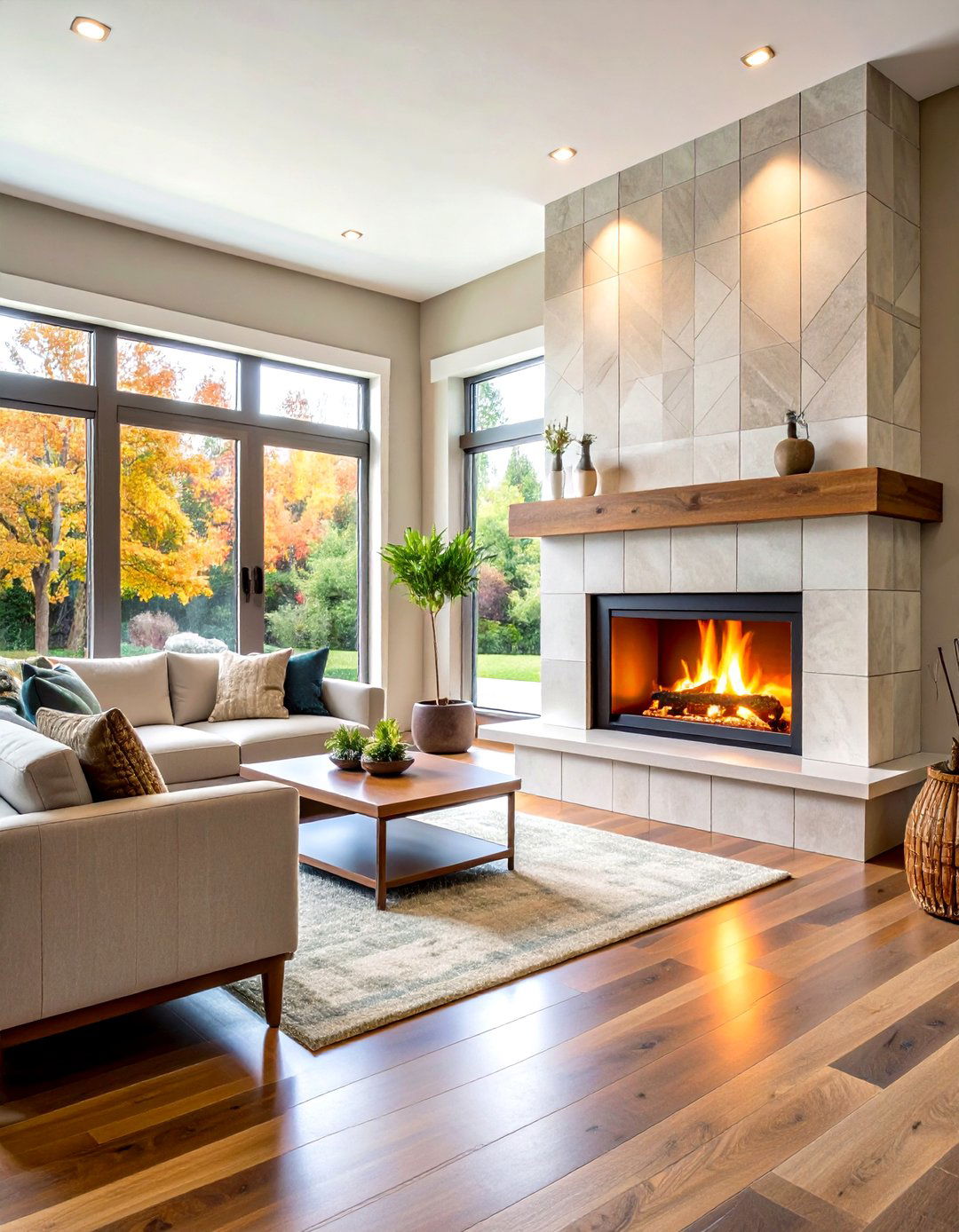 Modern Tile Wood Stove Surround - 20 Wood Stove Surround Ideas