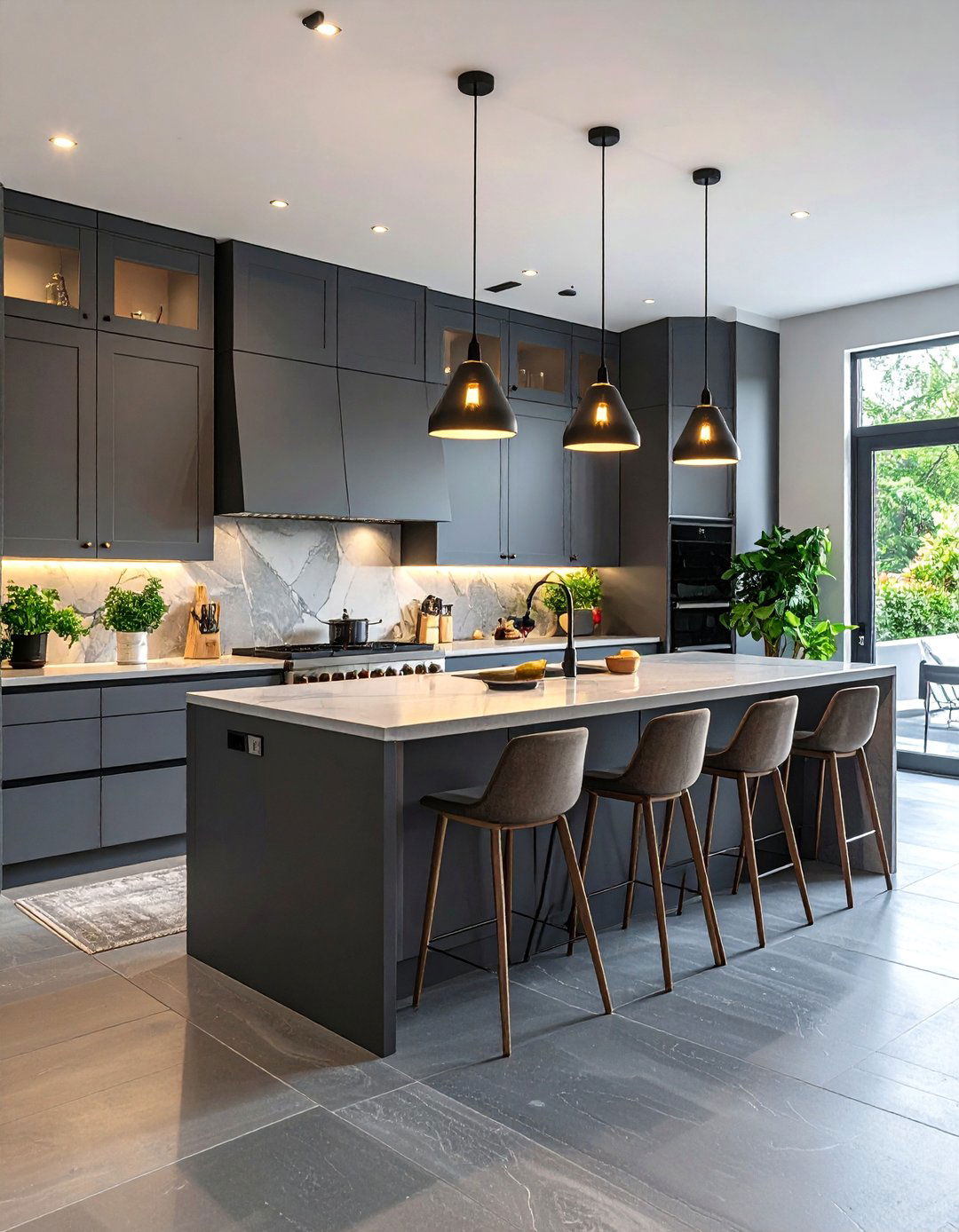 Modern Transitional Kitchen with Slate Floors - 20 Kitchens With Slate Floors