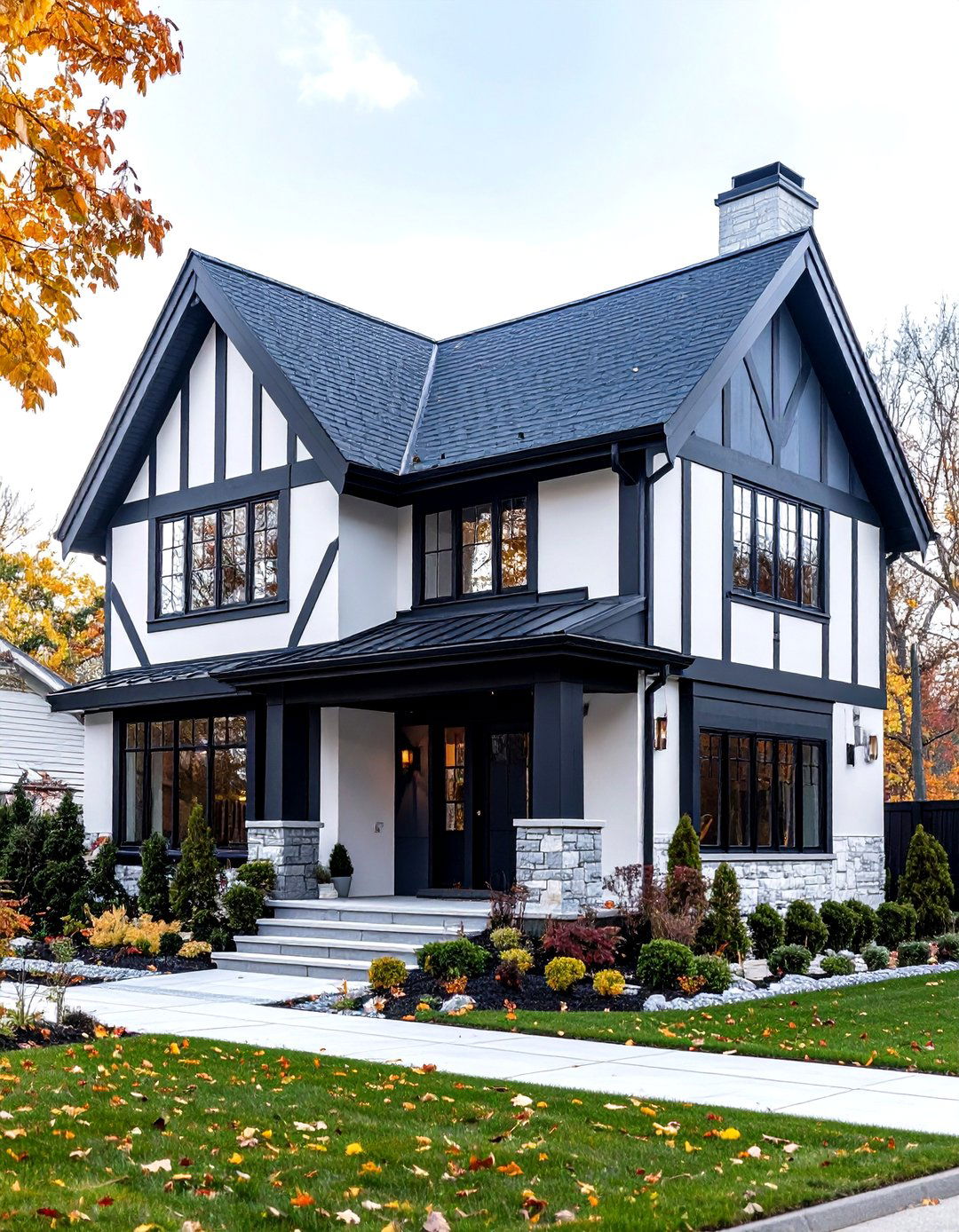 Modern Tudor Exterior Half Timbering with Contemporary Finishes - 20 Modern Tudor Exterior Inspiration
