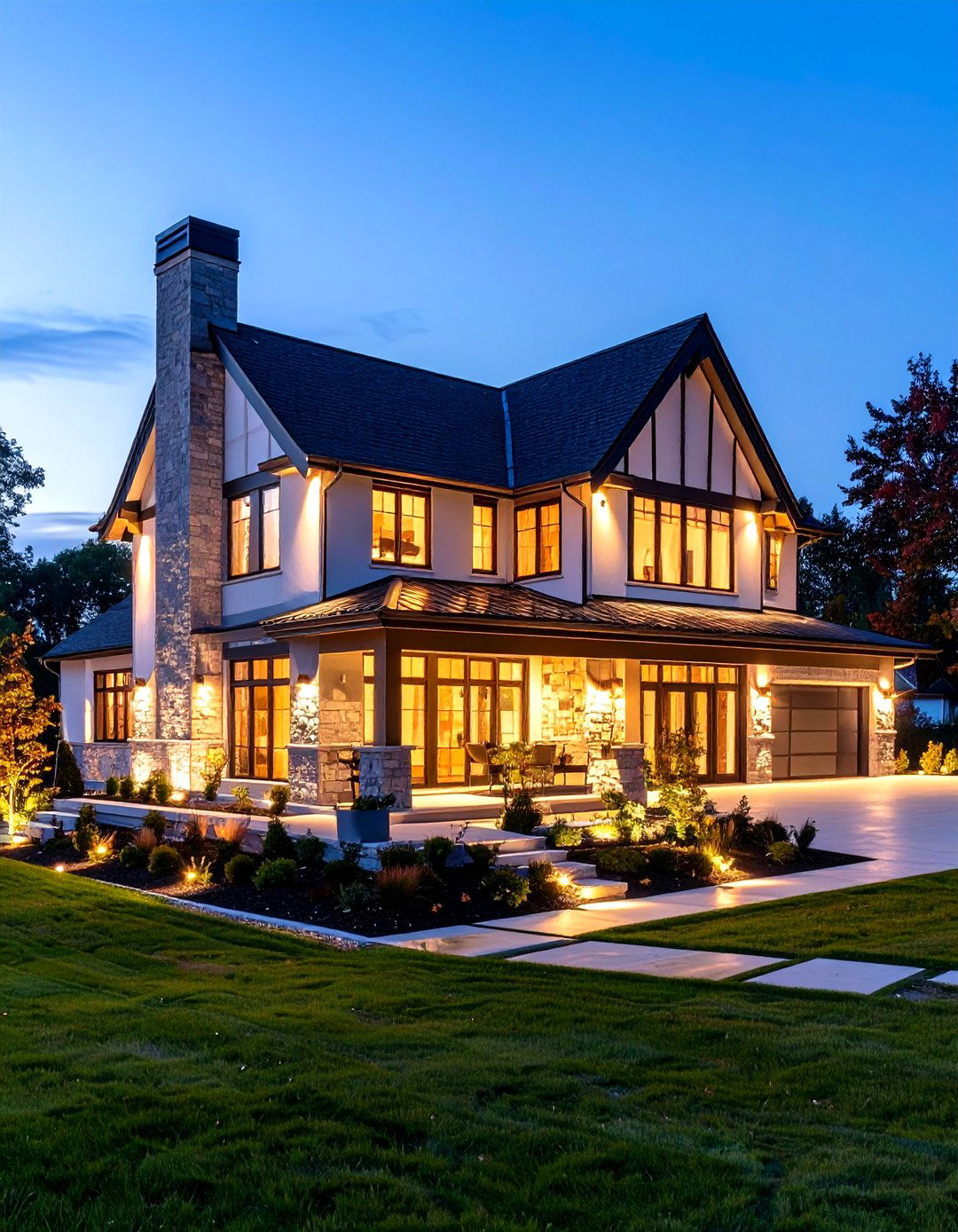Modern Tudor Exterior Lighting Design Enhancement - 20 Modern Tudor Exterior Inspiration