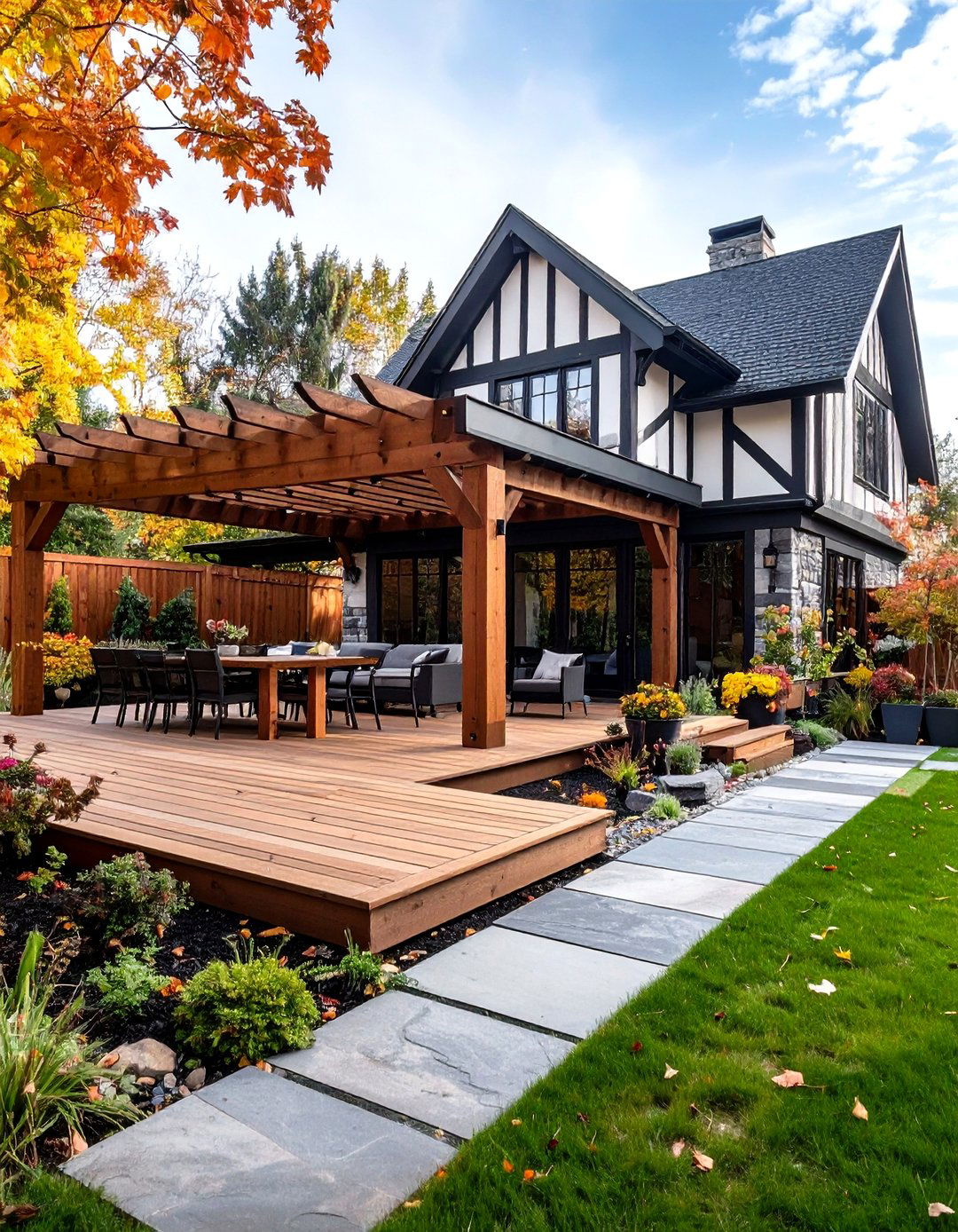 Modern Tudor Exterior Outdoor Living Integration - 20 Modern Tudor Exterior Inspiration