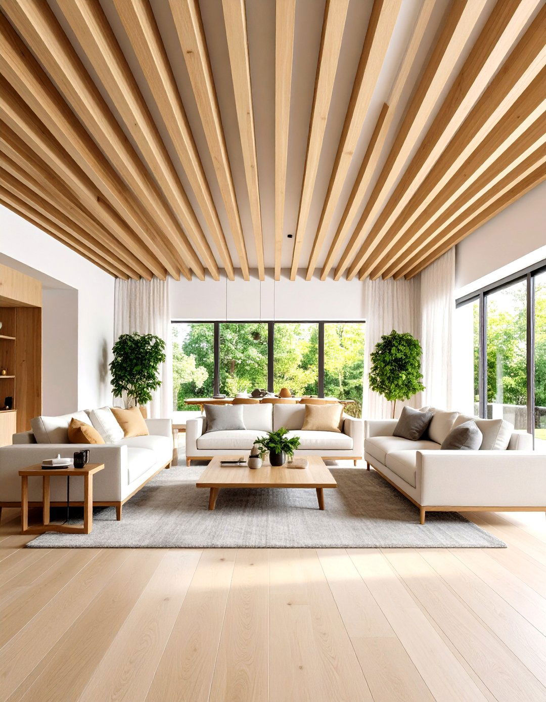 Modern Vertical Wood Slat Ceiling Design - 20 Wood Slat Ceiling Ideas