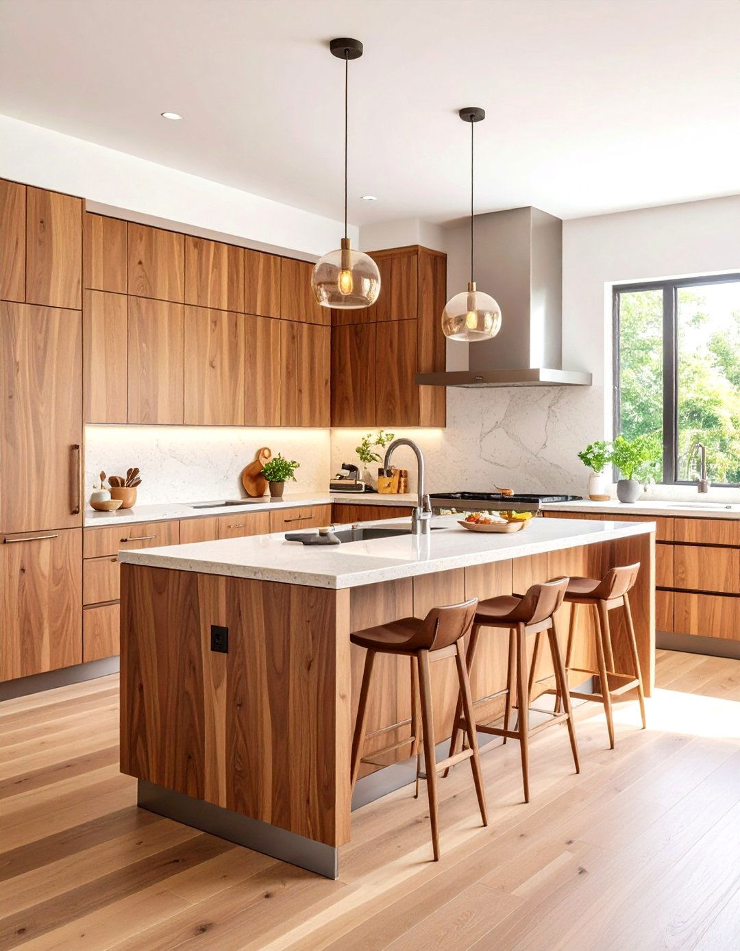 Modern Walnut Brown Kitchen - 20 Brown Kitchen Ideas