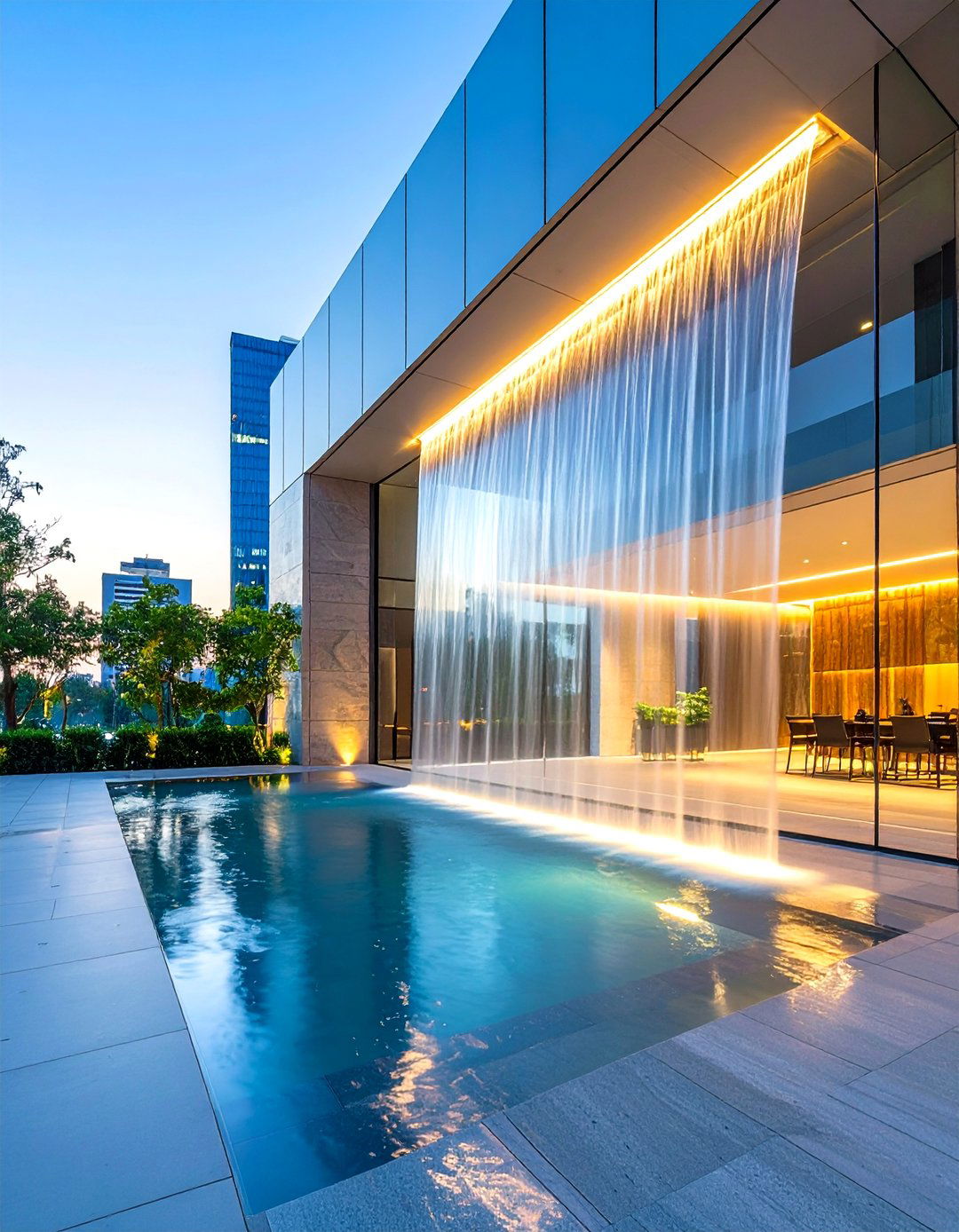 Modern Water Wall Garden Centerpiece - 20 Garden Centerpiece Ideas