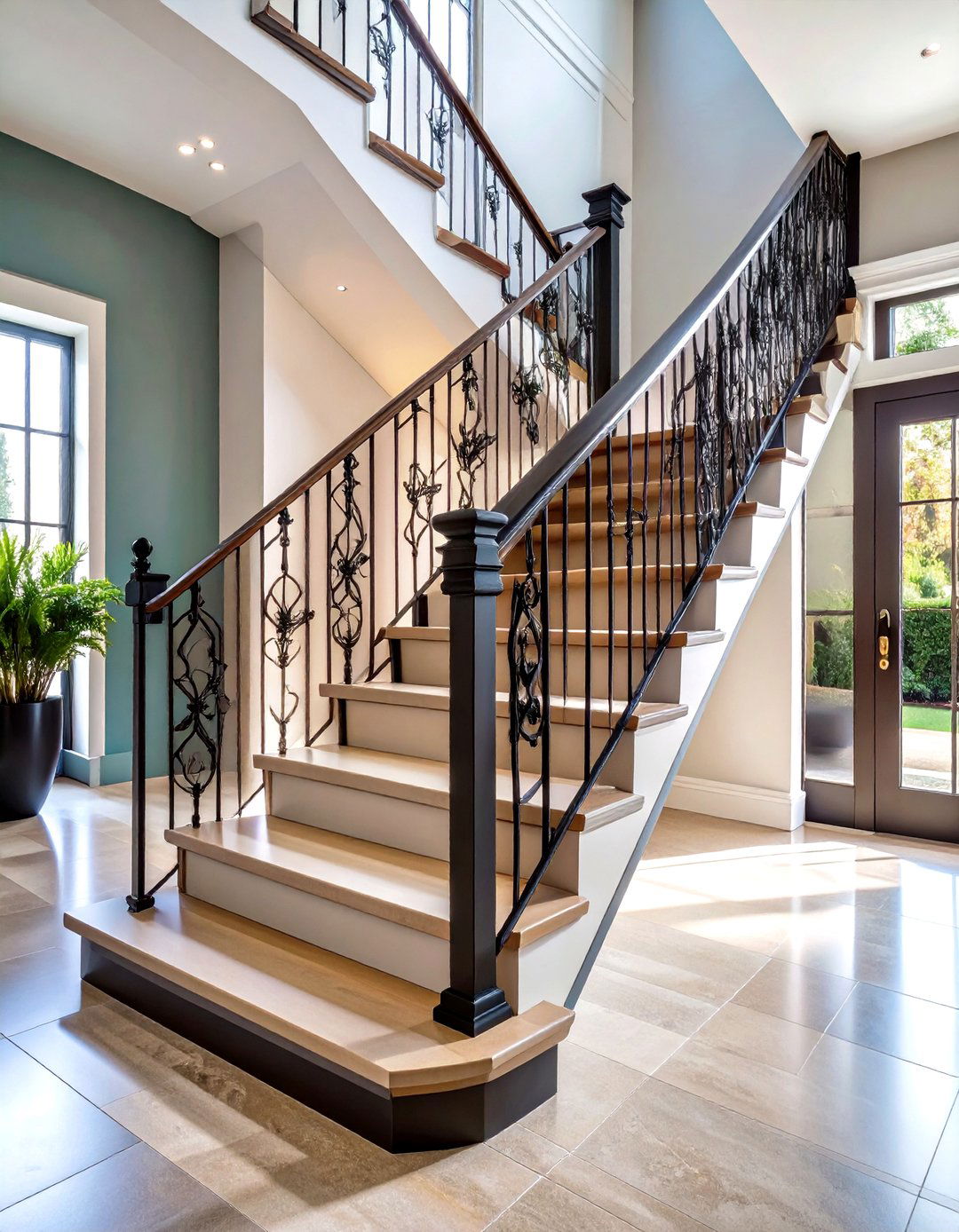 Modern Wrought Iron Stair Railing - 20 Stair Railing Ideas