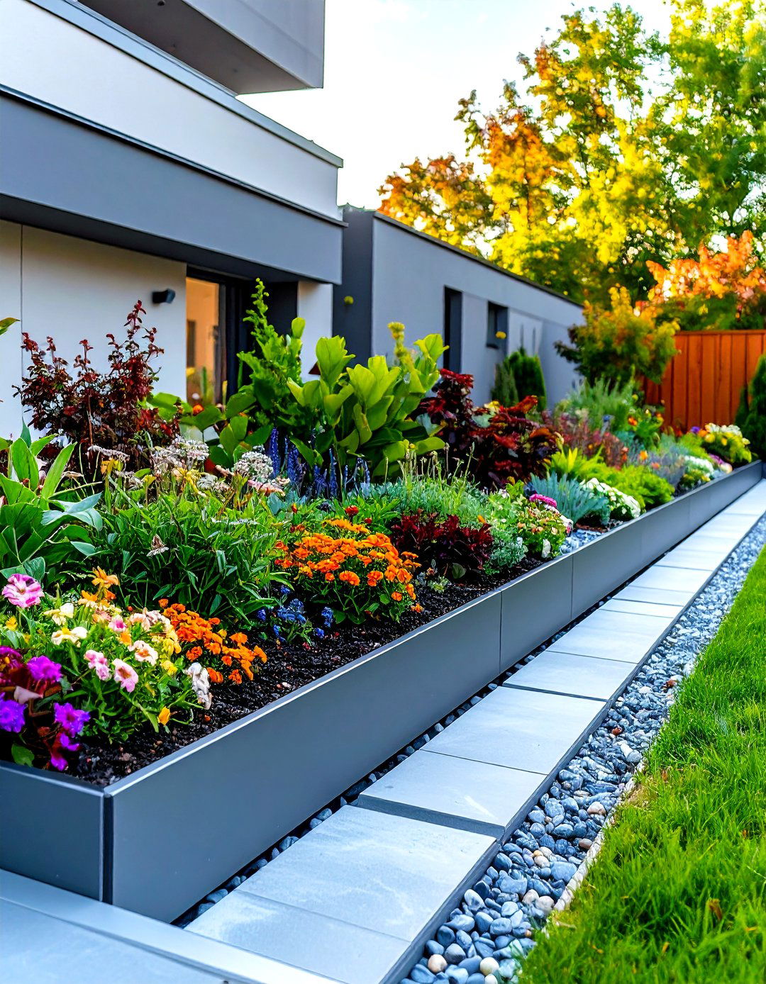 Modular Aluminum Garden Edging with Sleek Profiles - 20 Modern Garden Edging Ideas