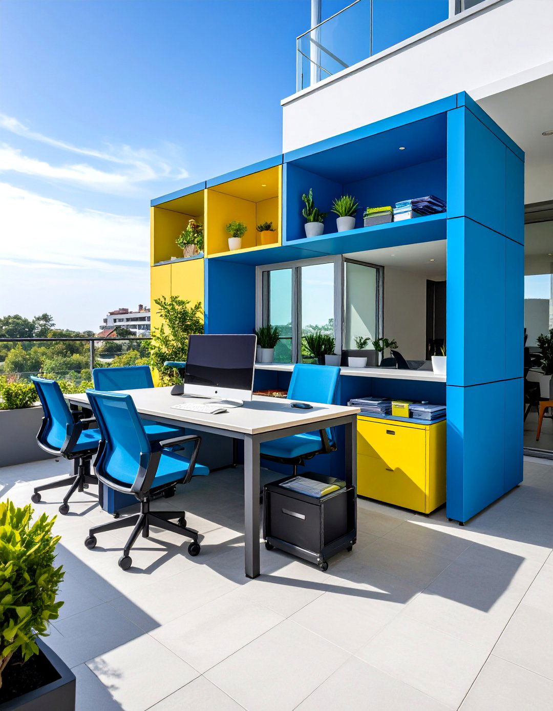 Modular Balcony Office Furniture System - 20 Balcony Office Ideas