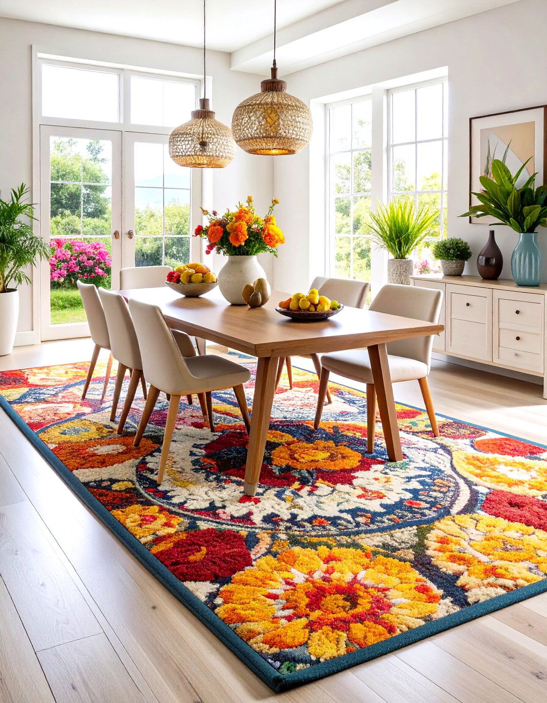 Modular Carpet Tile Dining Room Rug for Custom Fit - 20 Dining Room Rug Ideas