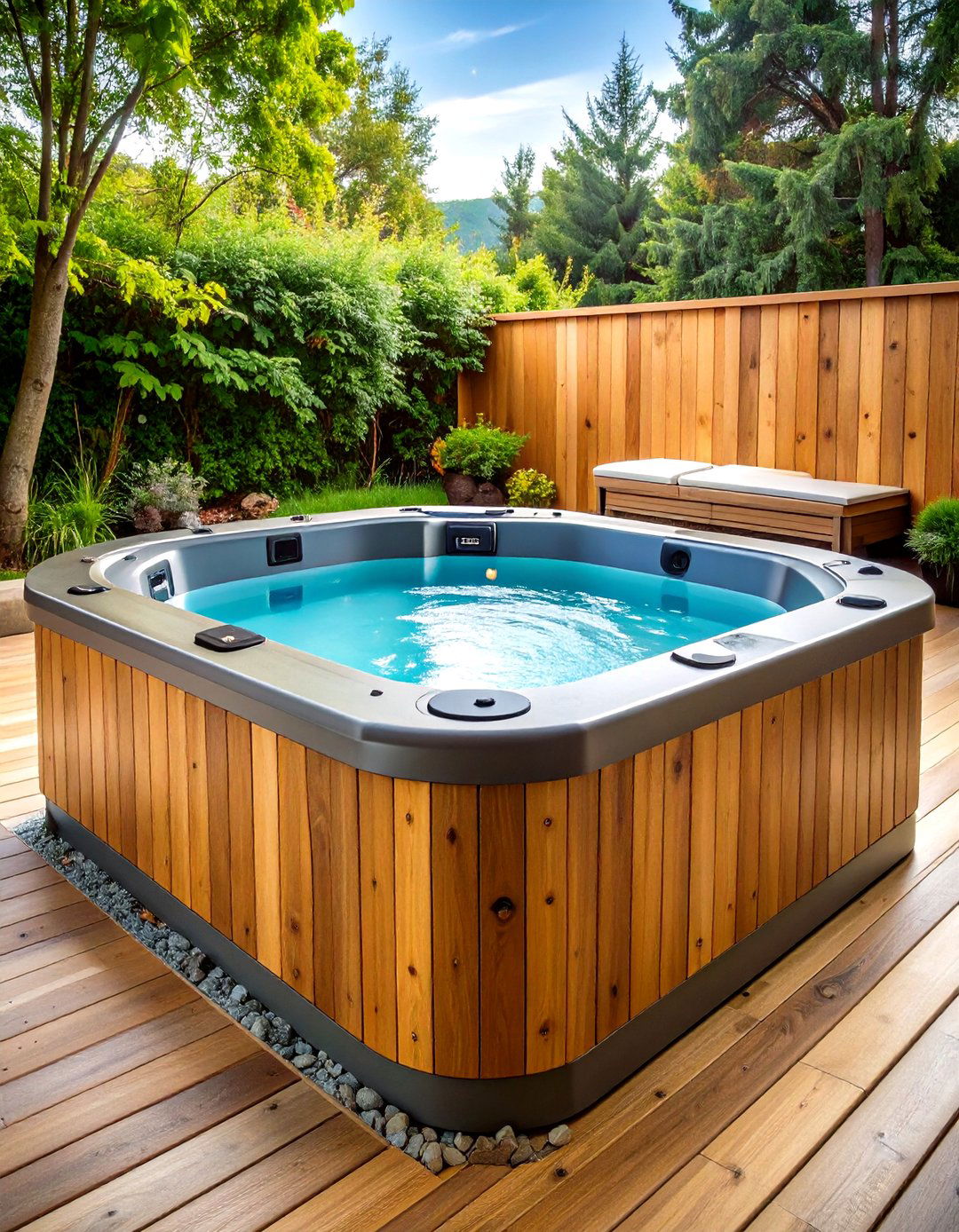 Modular Composite Surround - 20 Sunken Hot Tub Ideas