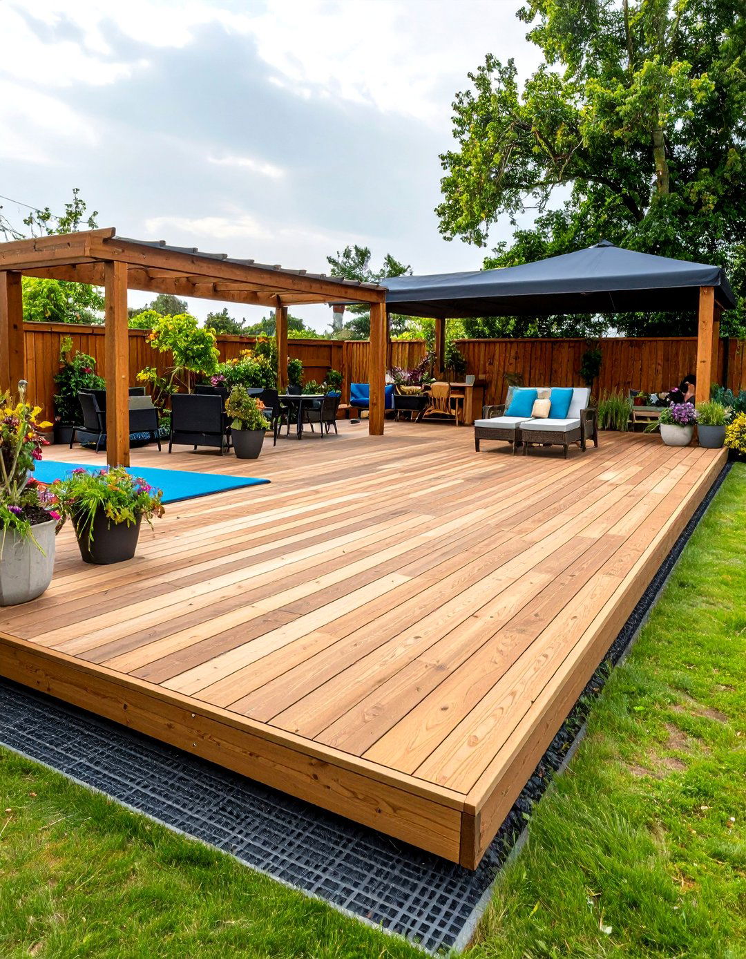 Modular Composite Tile Floating Deck - 20 Floating Deck Ideas