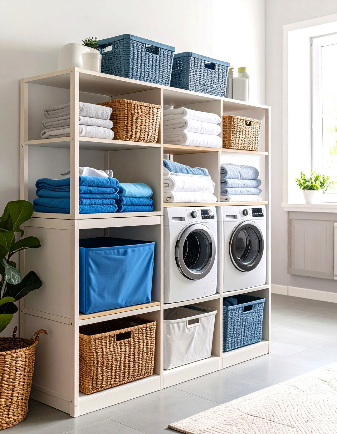 Modular Cube Laundry Detergent Storage System - 20 Laundry Detergent Storage Ideas