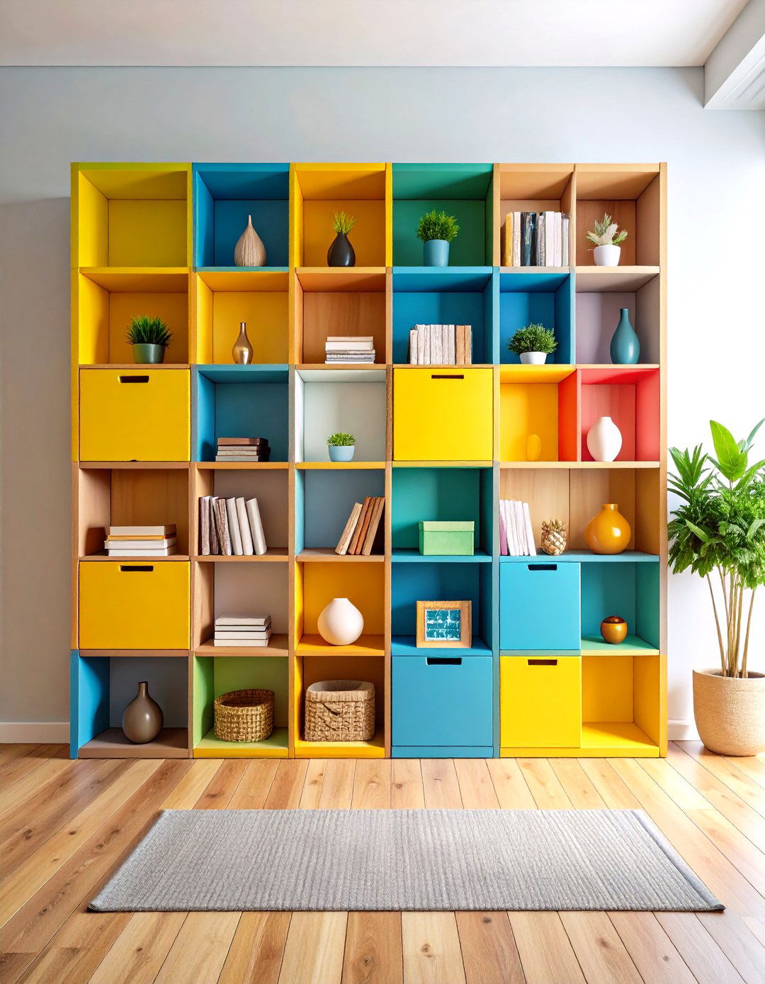 Modular Cube Room Divider Storage System - 20 Room Divider Ideas