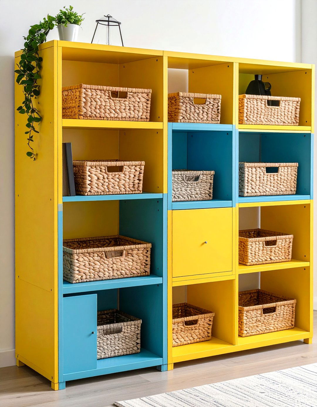 Modular Cube Shelving as a Subtle Room Divider - 20 Bedroom Shelving Ideas