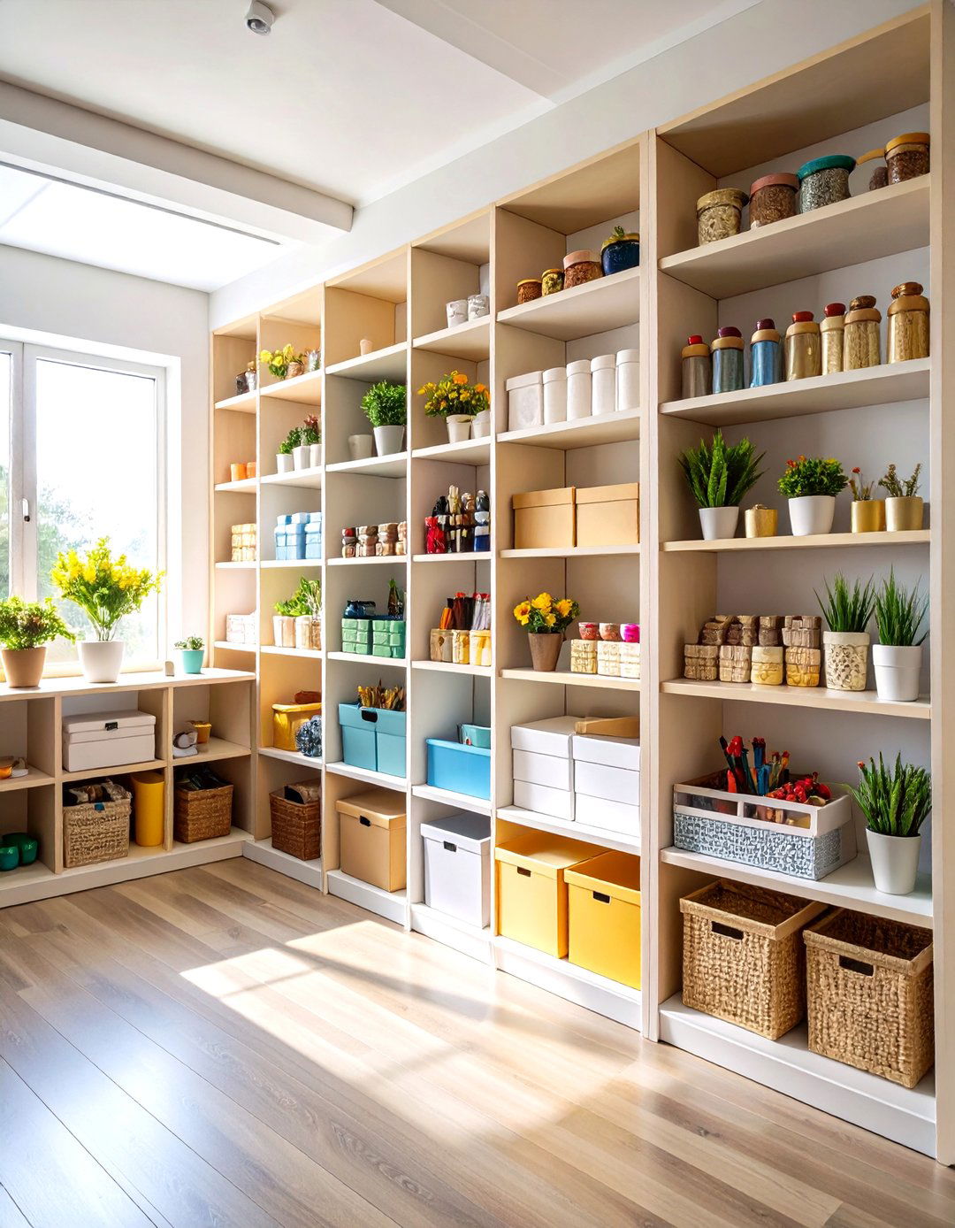 Modular Cube Shelving to Expand with Your Craft Room - 20 Craft Room Ideas