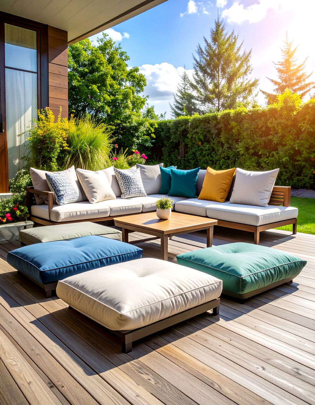 Modular Floor Cushion Deck Seating - 20 Deck Seating Ideas