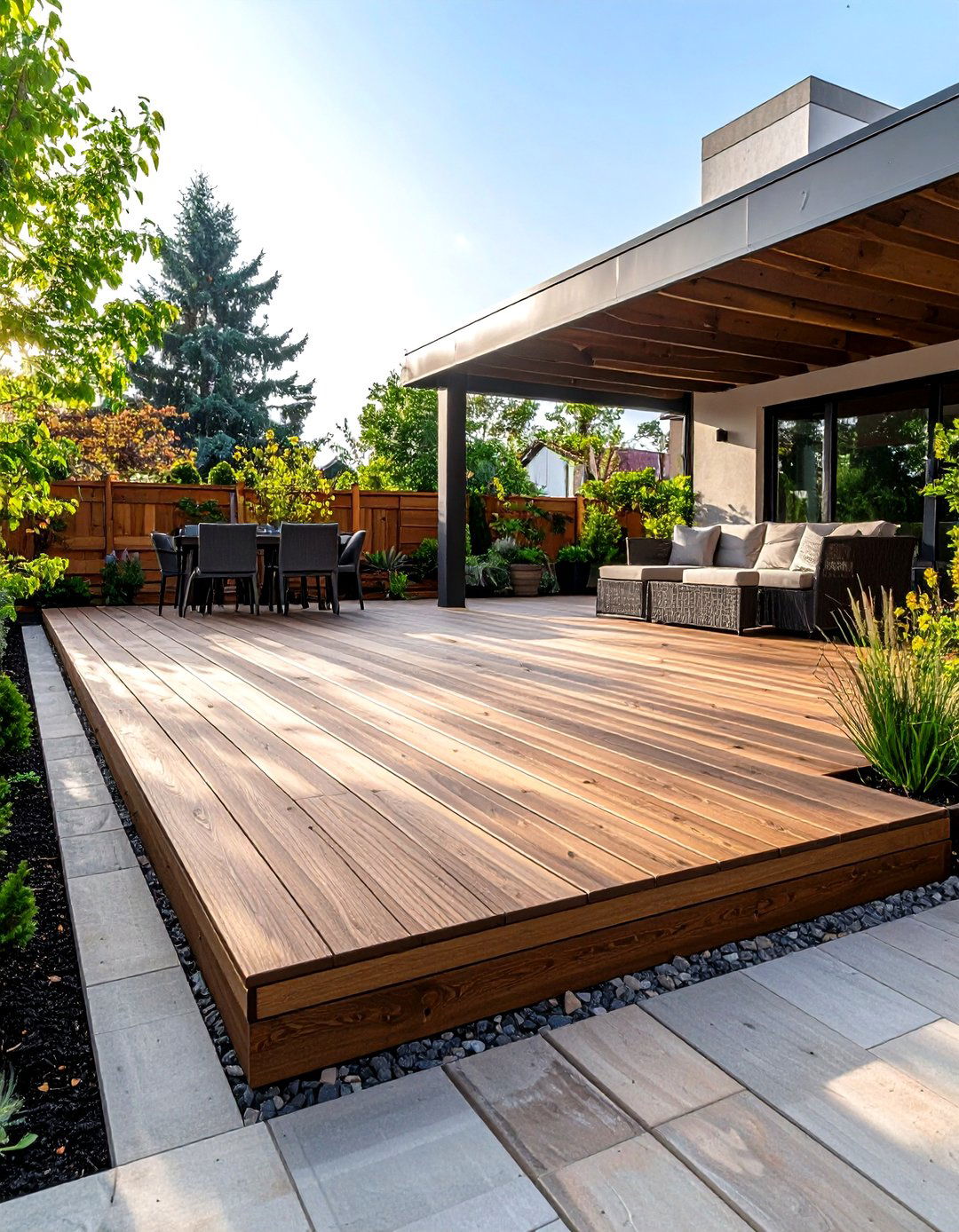 Modular Interlocking Tile Terrace - 20 Ground Level Deck Ideas