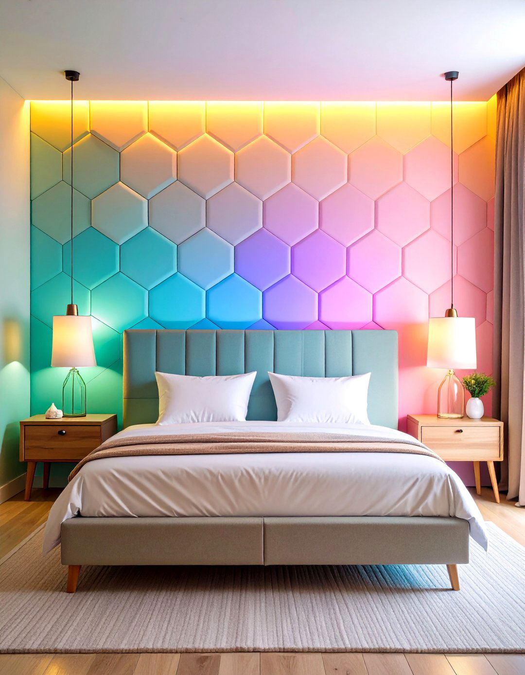 Modular Light Panel Accent Wall Gamer Girl Room - 20 Gamer Girl Room Ideas