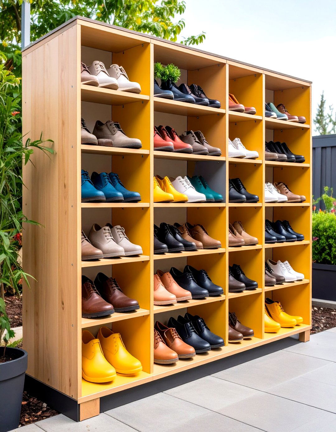 Modular Outdoor Shoe Storage Cubby Systems - 20 Outdoor Shoe Storage Ideas