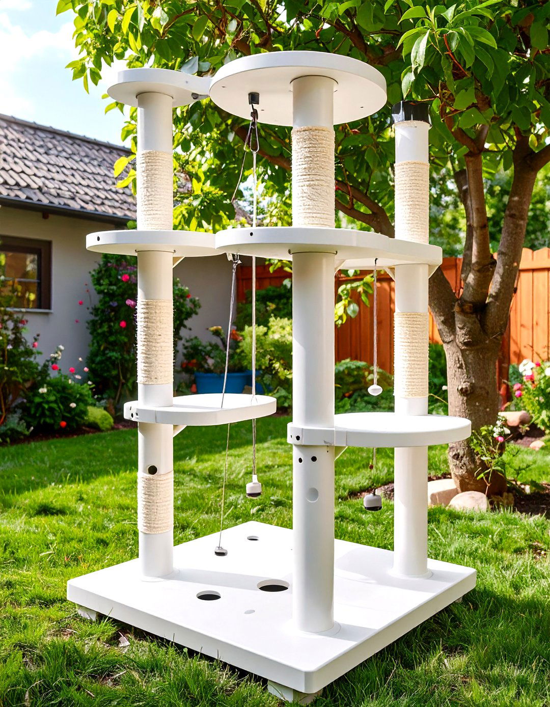 Modular PVC Outdoor Cat Tree System - 20 Outdoor Cat Tree Ideas