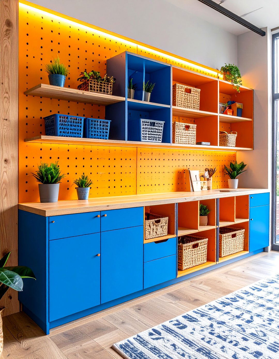 Modular Pegboard Wall Office - 20 Budget Home Office Ideas