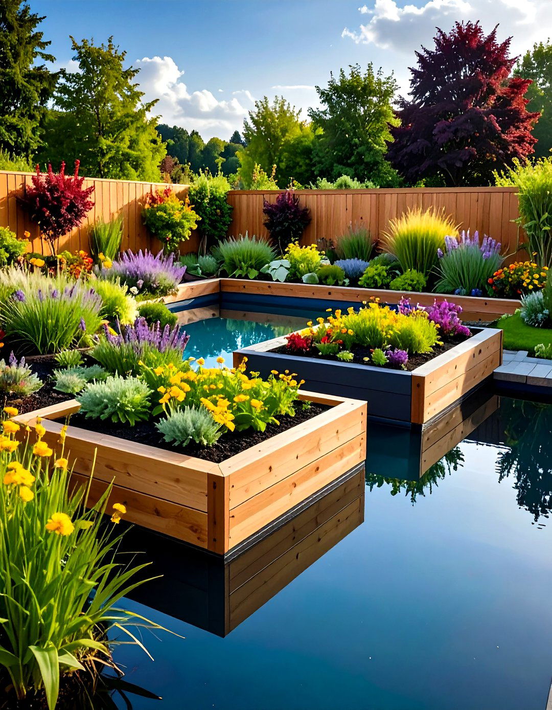 Modular Planter Pond Hybrid - 20 Small Garden Reflecting Pool Ideas