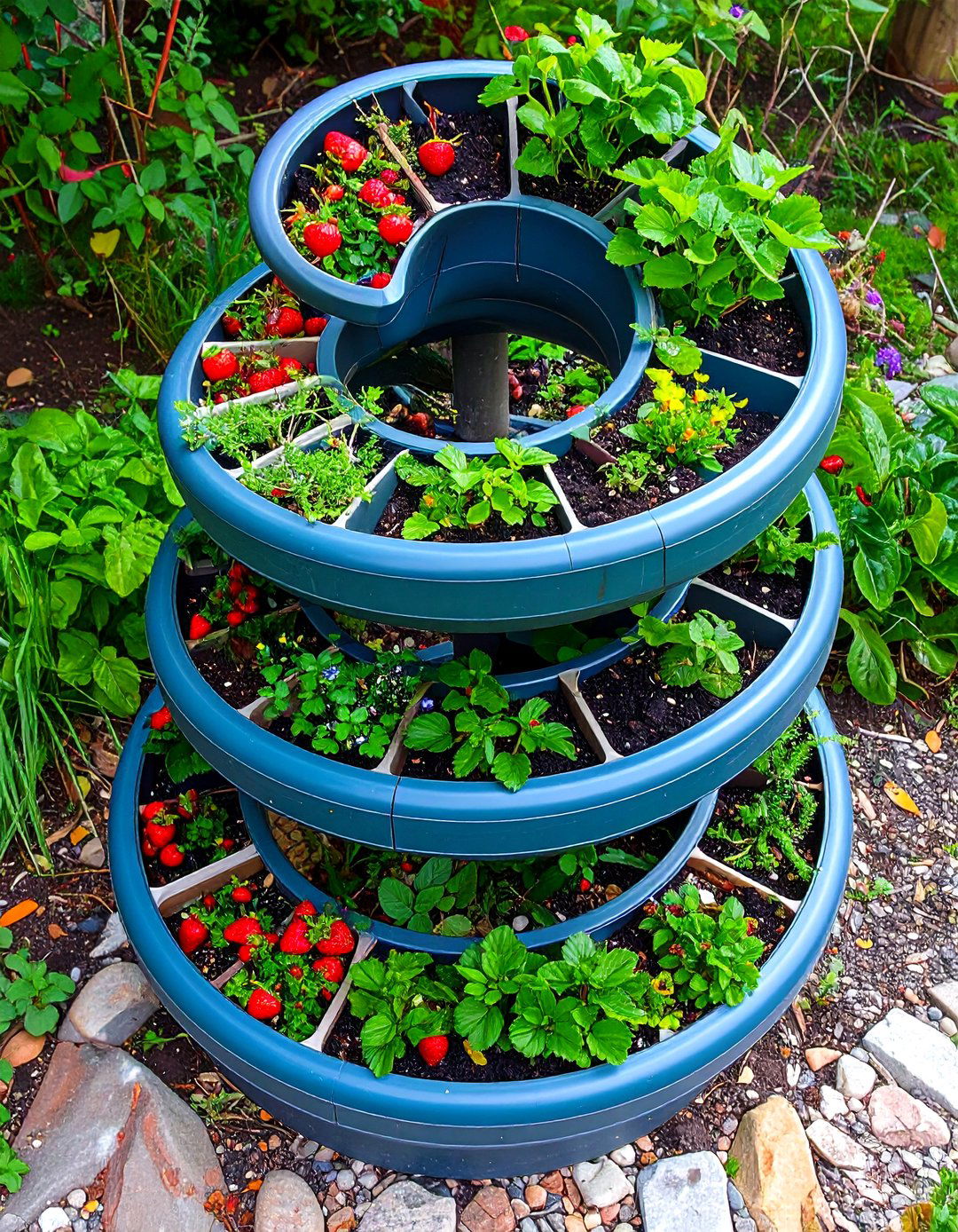 Modular Plastic Planter Spiral - 20 Spiral Garden Design Ideas