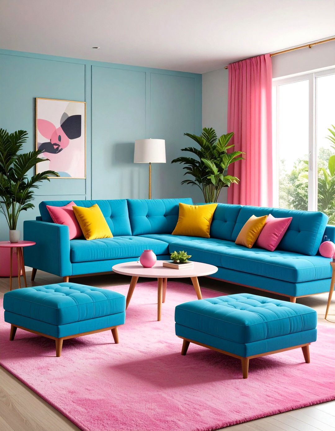 Modular Seating Living Room with Flexible Arrangement - 20 1980s Living Room Ideas