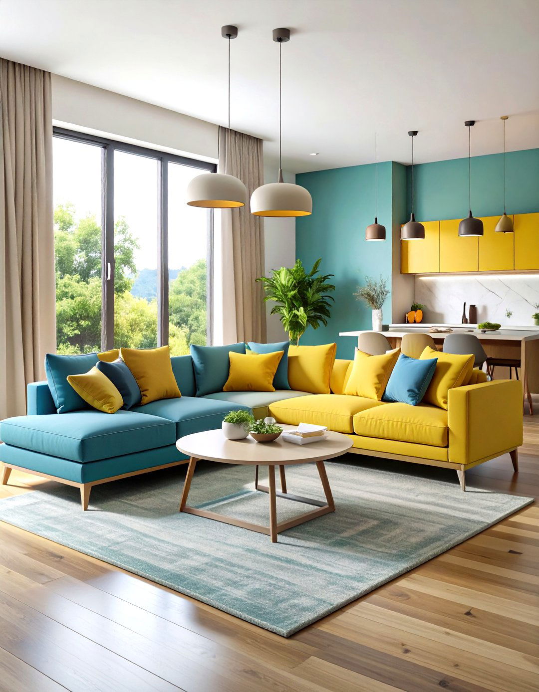 Modular Sectional with Built In Table - 20 Small Living Room Ideas With Tv and Dining Table