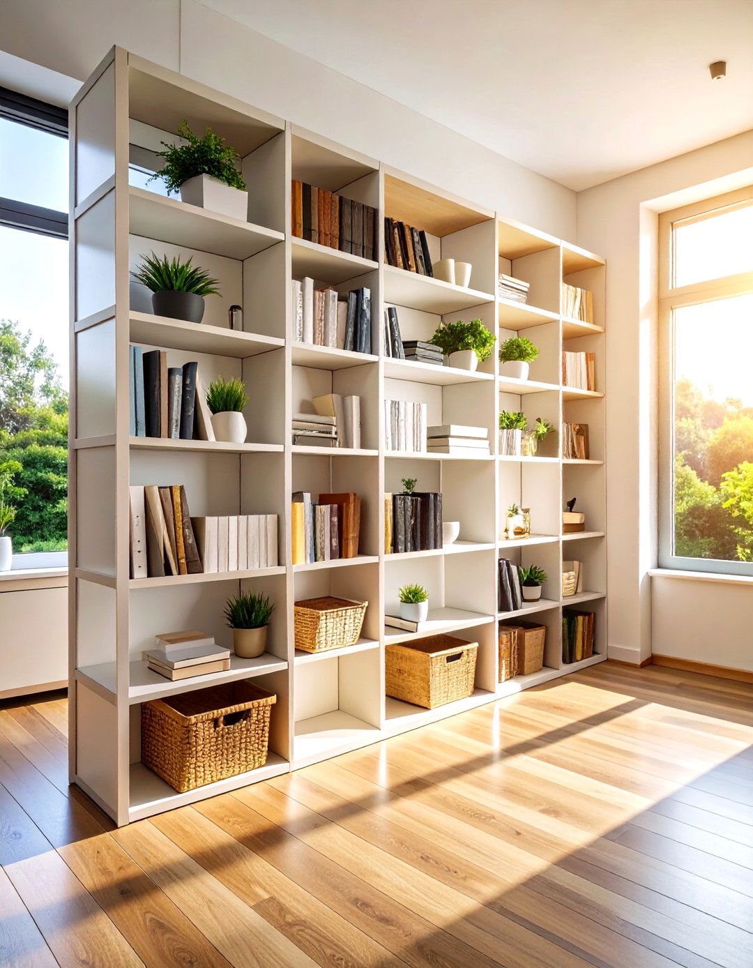 Modular Shelving Library for Renters - 20 Home Library Ideas