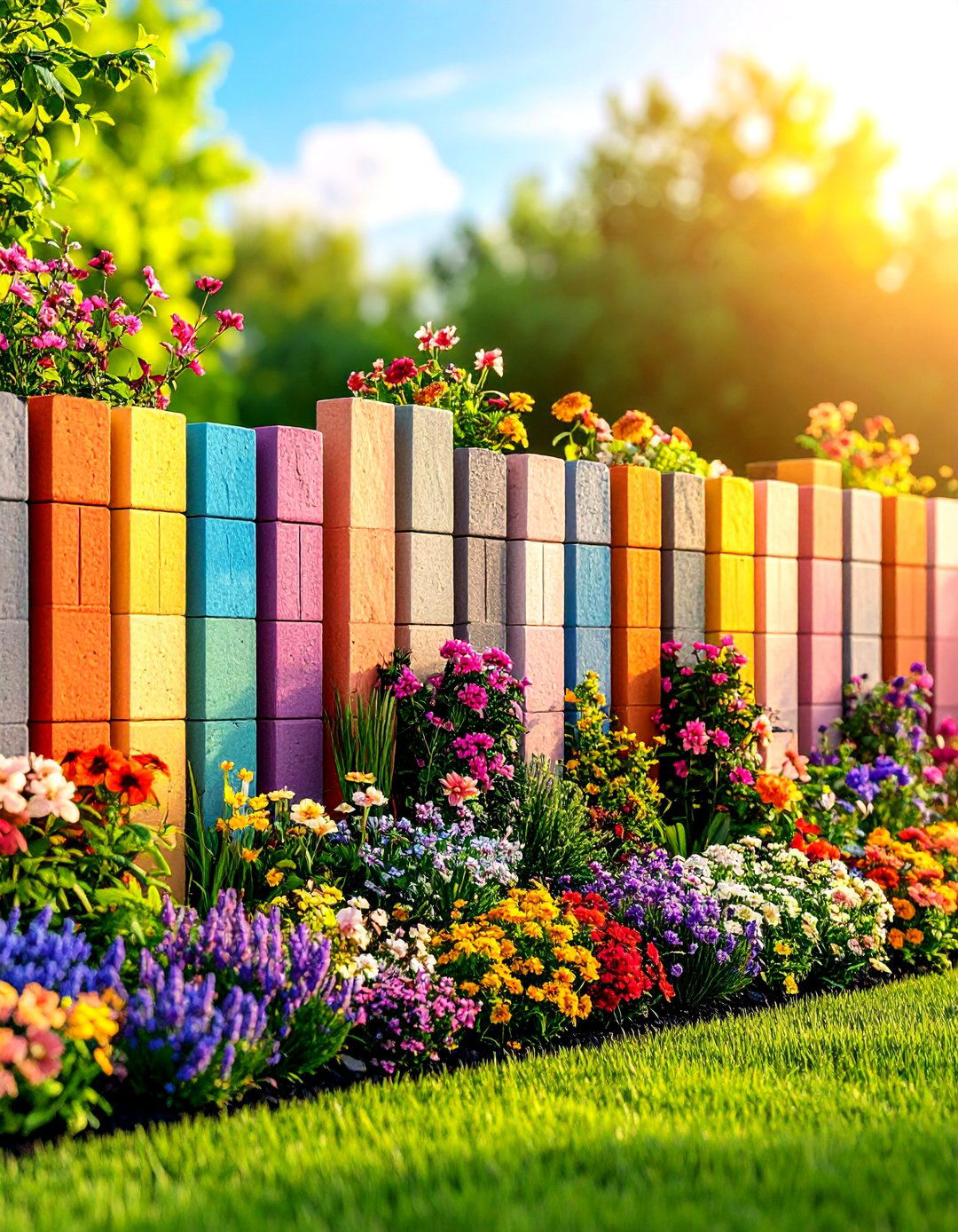 Modular Stacking Cinder Block Fence System - 20 Cinder Block Fence Ideas