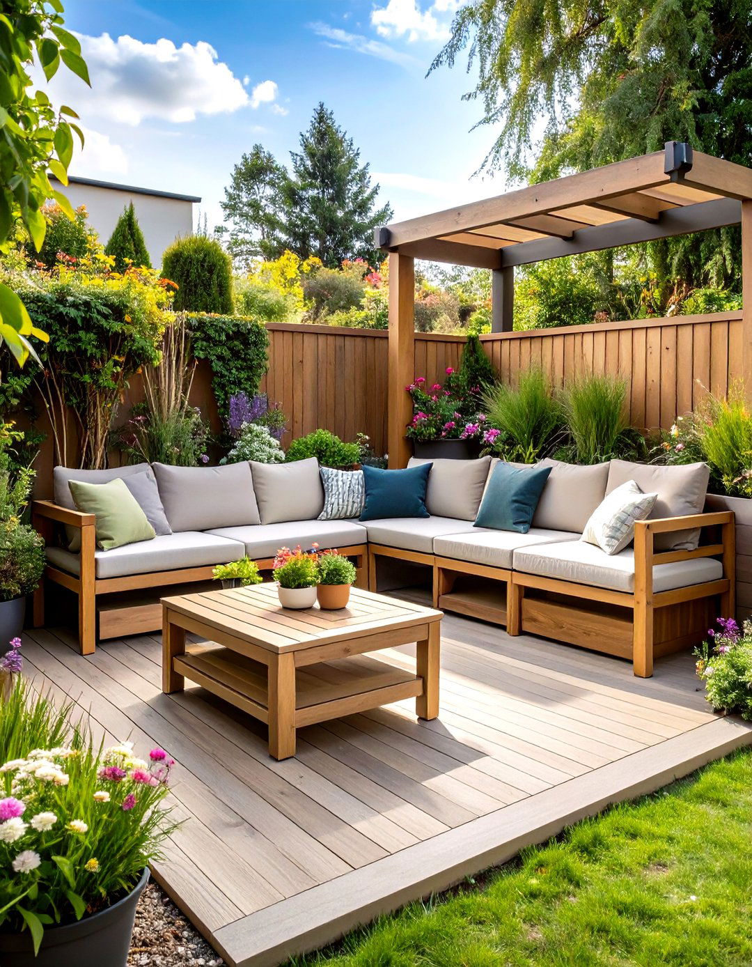 Modular Storage Furniture Streamlines a Small Garden Patio - 20 Modern Small Garden Ideas