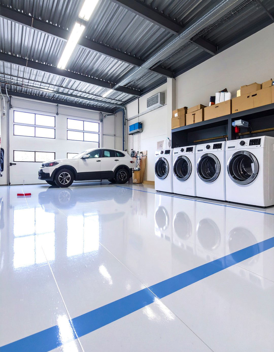 Moisture Resistant Flooring Boosts Garage Laundry Durability - 20 Garage Laundry Room Ideas