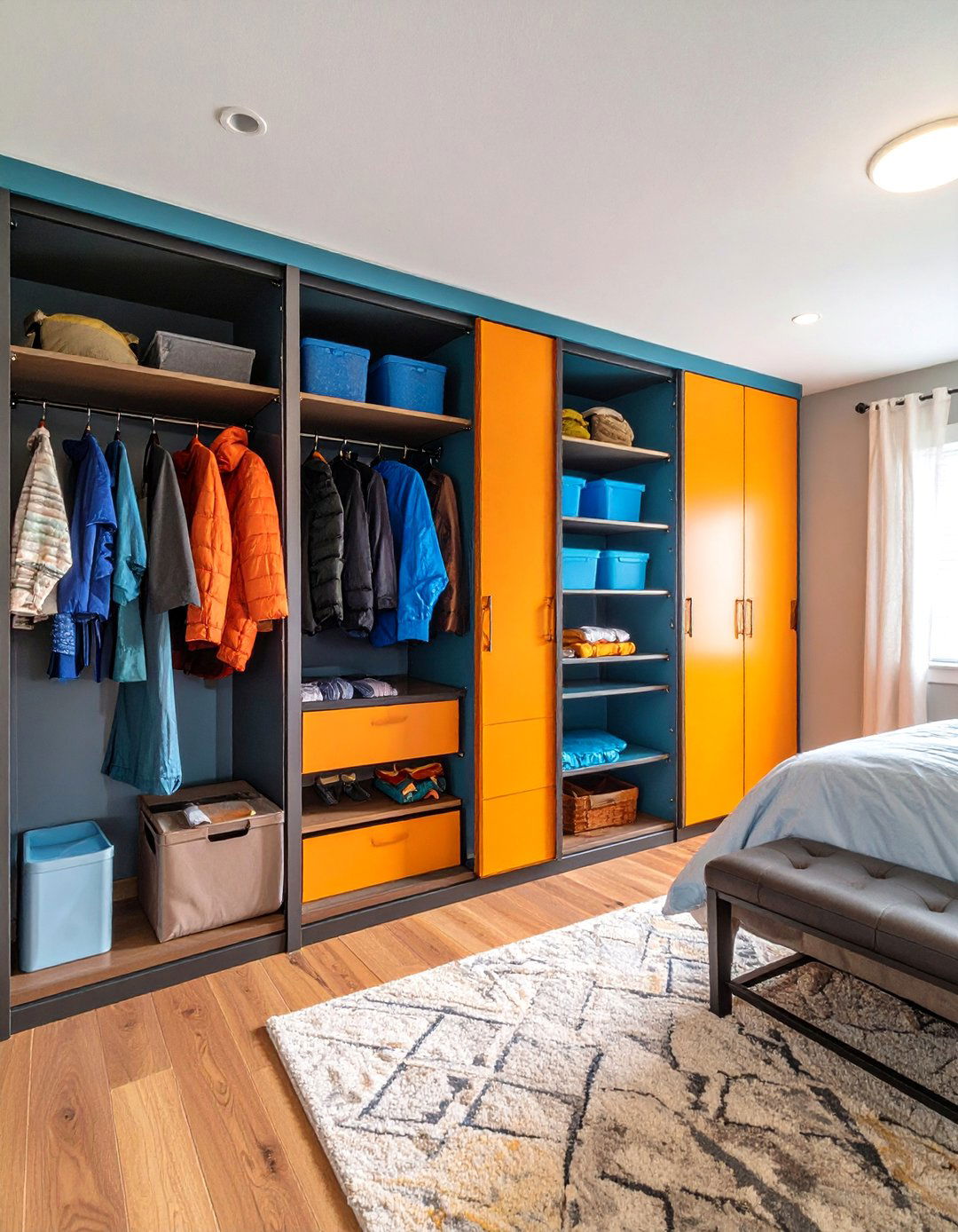 Moisture Resistant Storage Solutions for Basement Bedrooms - 20 Basement Bedroom Ideas