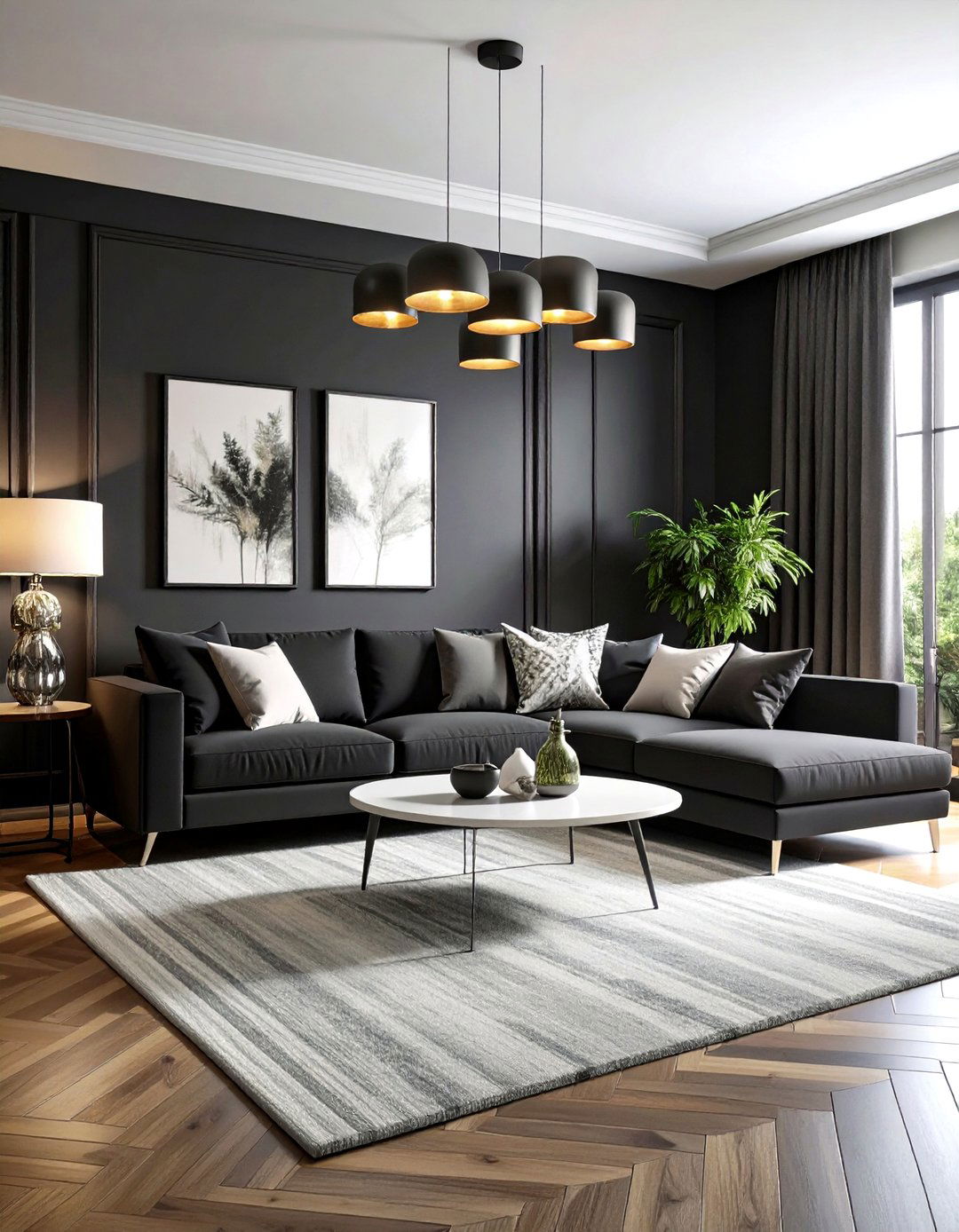 Monochromatic Black Couch Living Room - 20 Living Room Ideas With Black Couches